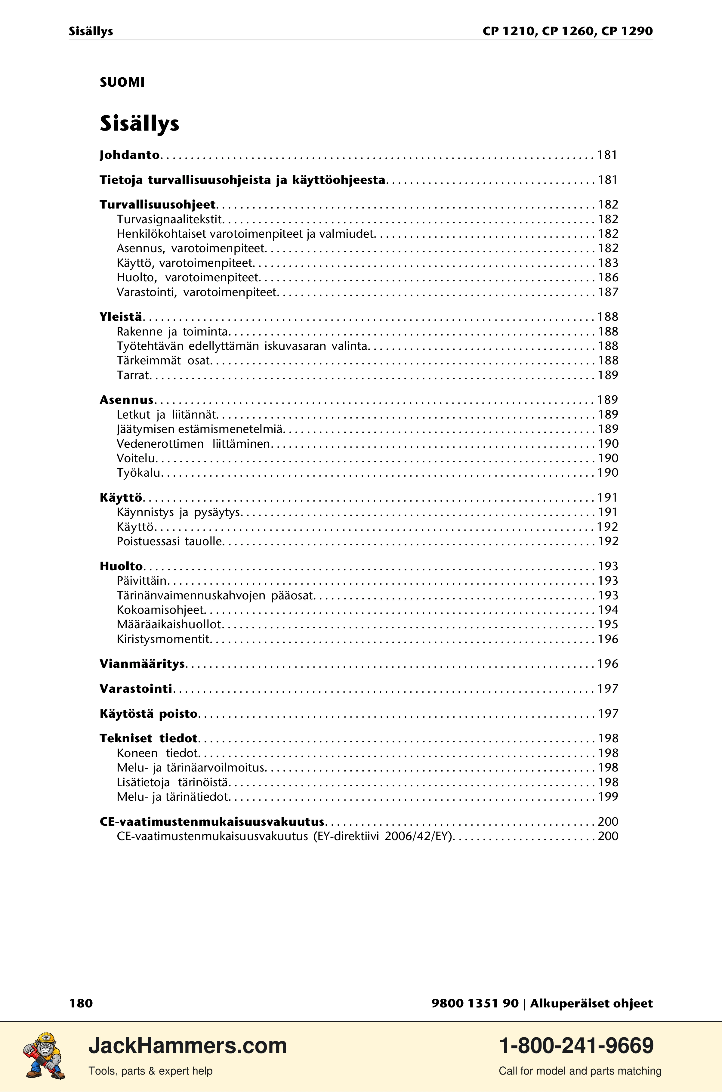 Chicago Pneumatic 1210 / 1260 / 1290 PDF page 180 of 268