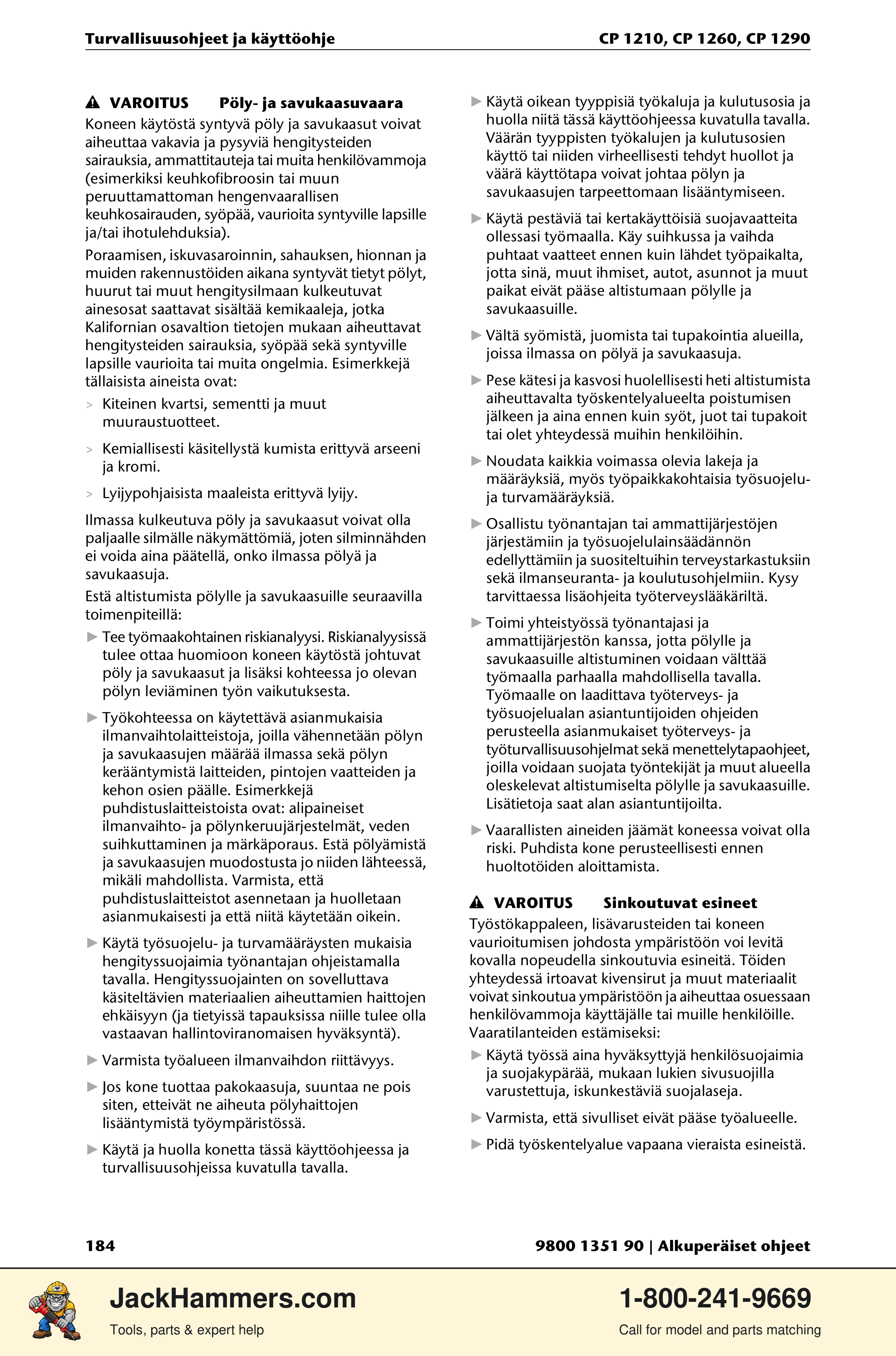 Chicago Pneumatic 1210 / 1260 / 1290 PDF page 184 of 268