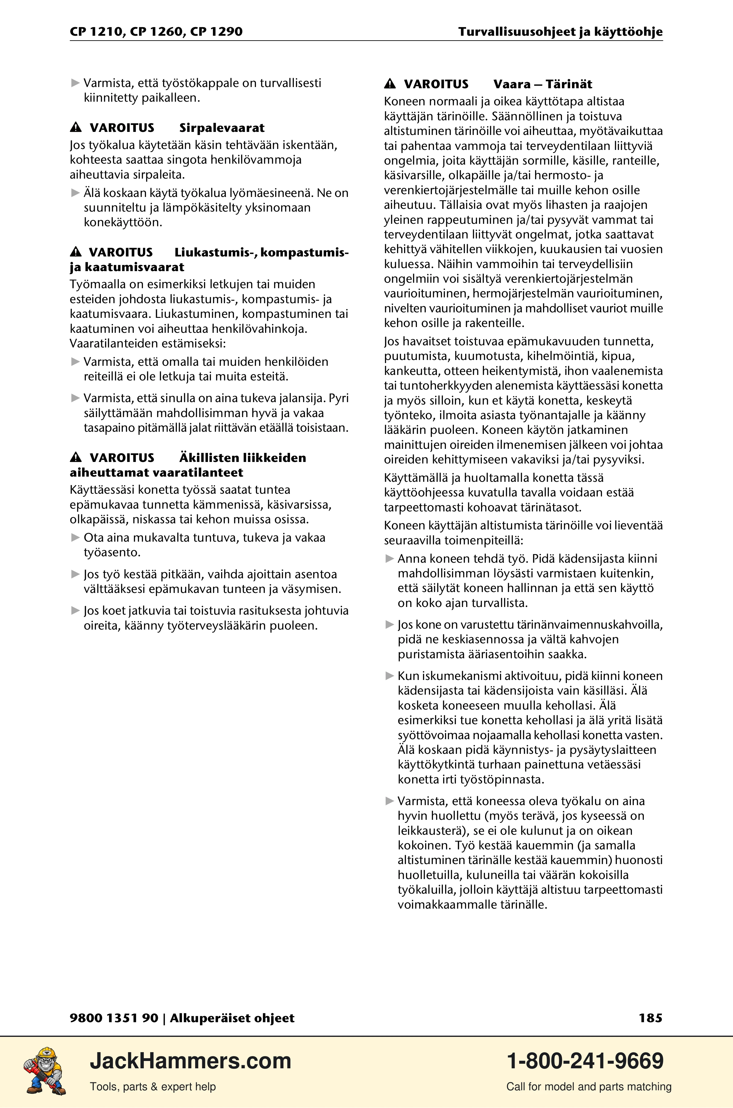 Chicago Pneumatic 1210 / 1260 / 1290 PDF page 185 of 268