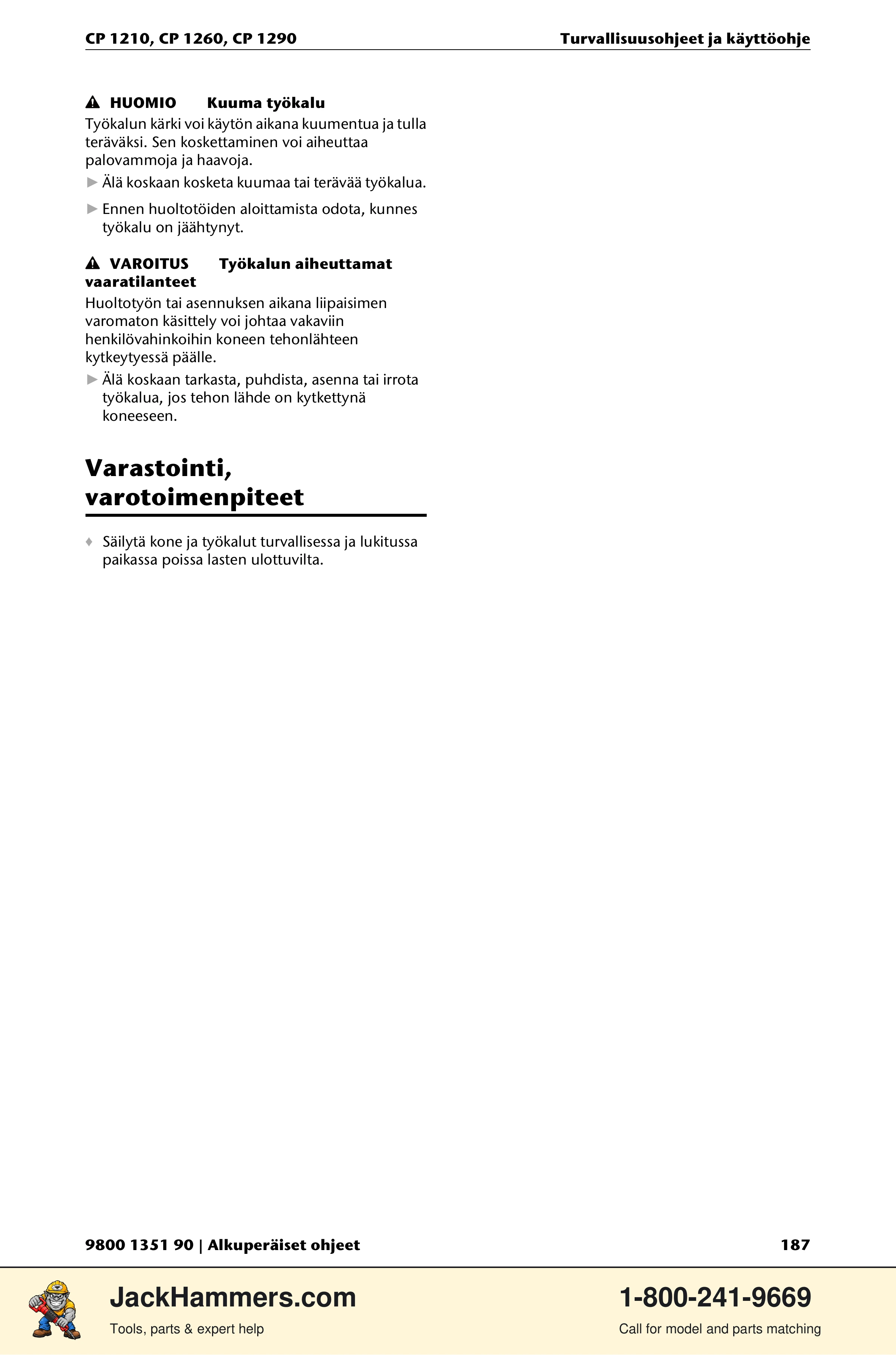 Chicago Pneumatic 1210 / 1260 / 1290 PDF page 187 of 268