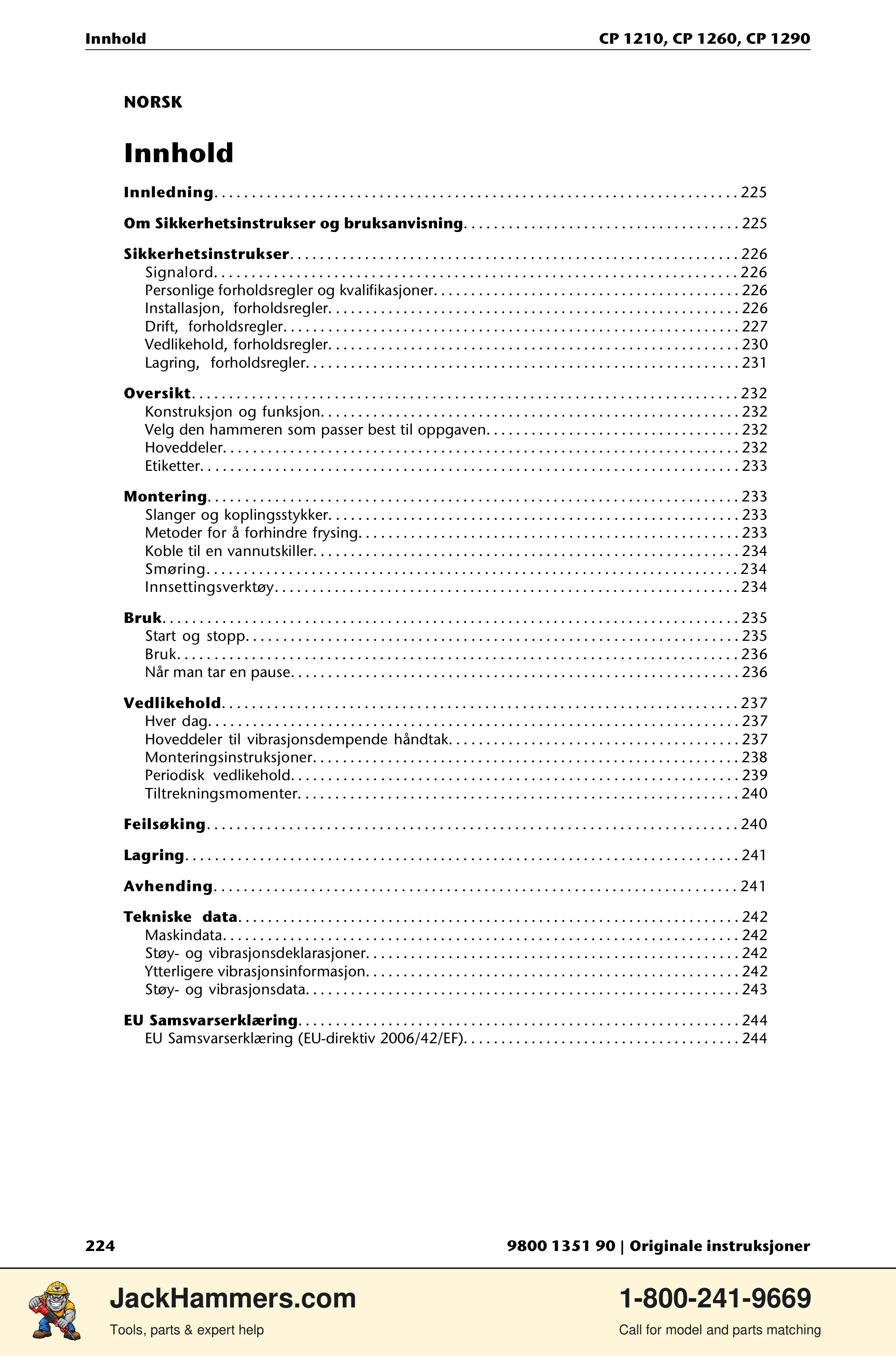 Chicago Pneumatic 1210 / 1260 / 1290 PDF page 224 of 268
