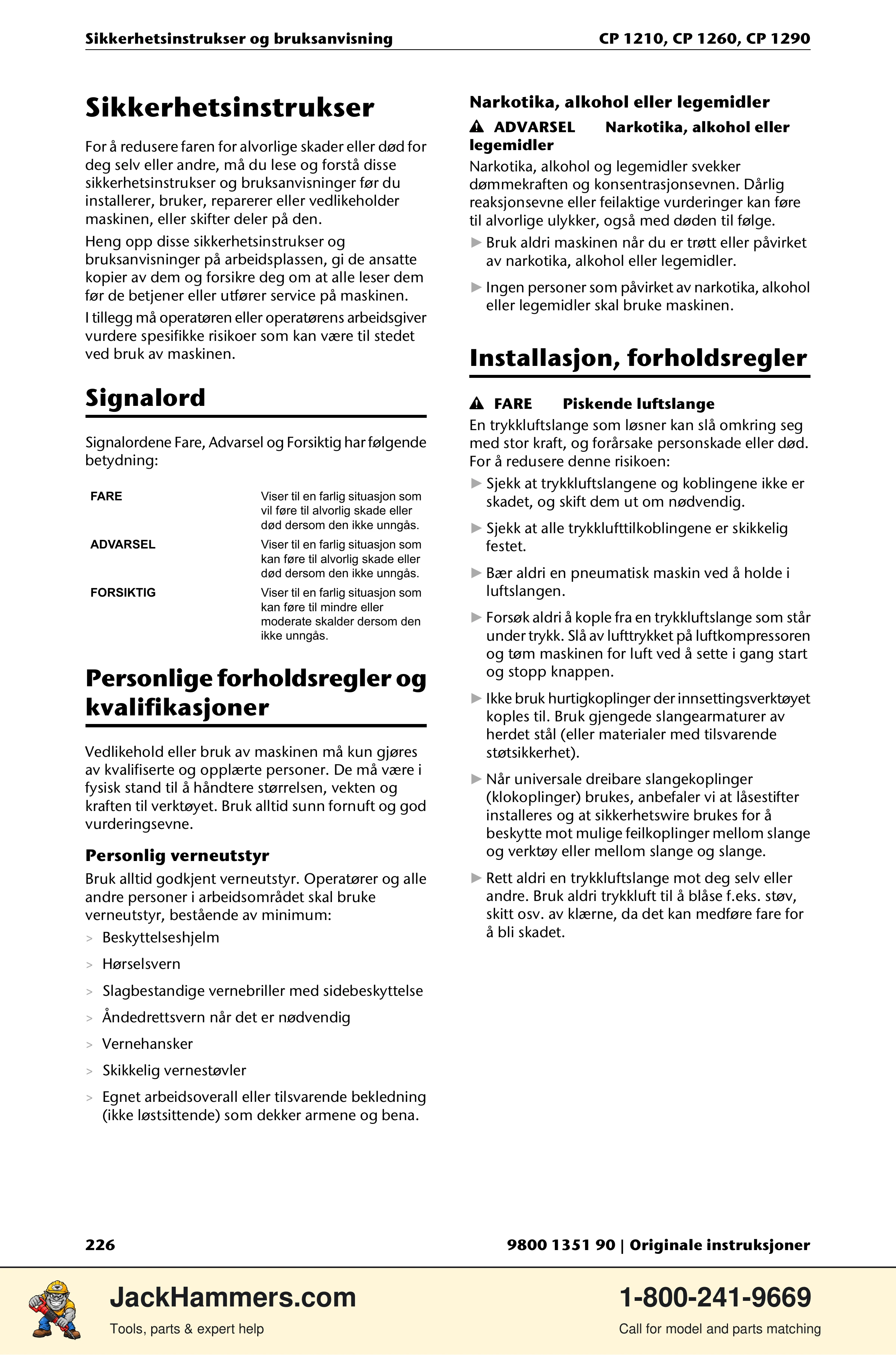 Chicago Pneumatic 1210 / 1260 / 1290 PDF page 226 of 268