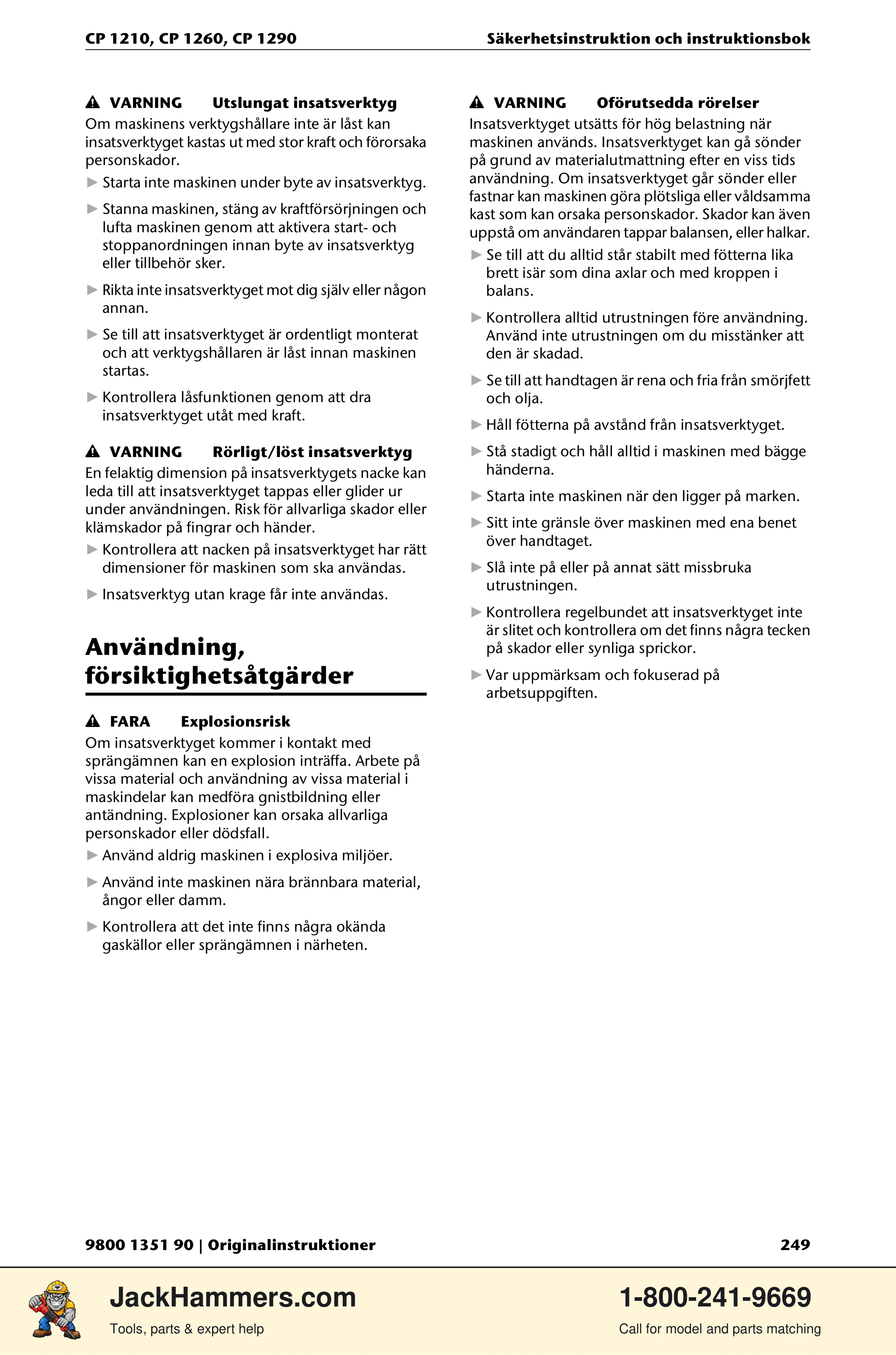 Chicago Pneumatic 1210 / 1260 / 1290 PDF page 249 of 268