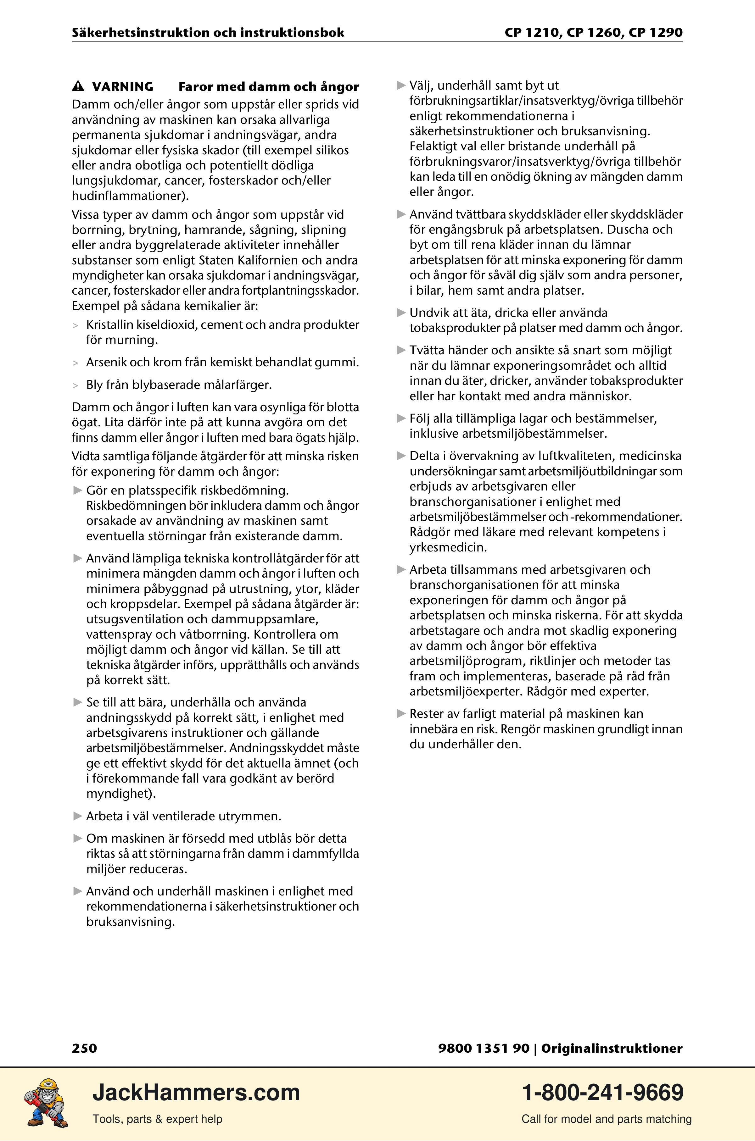 Chicago Pneumatic 1210 / 1260 / 1290 PDF page 250 of 268