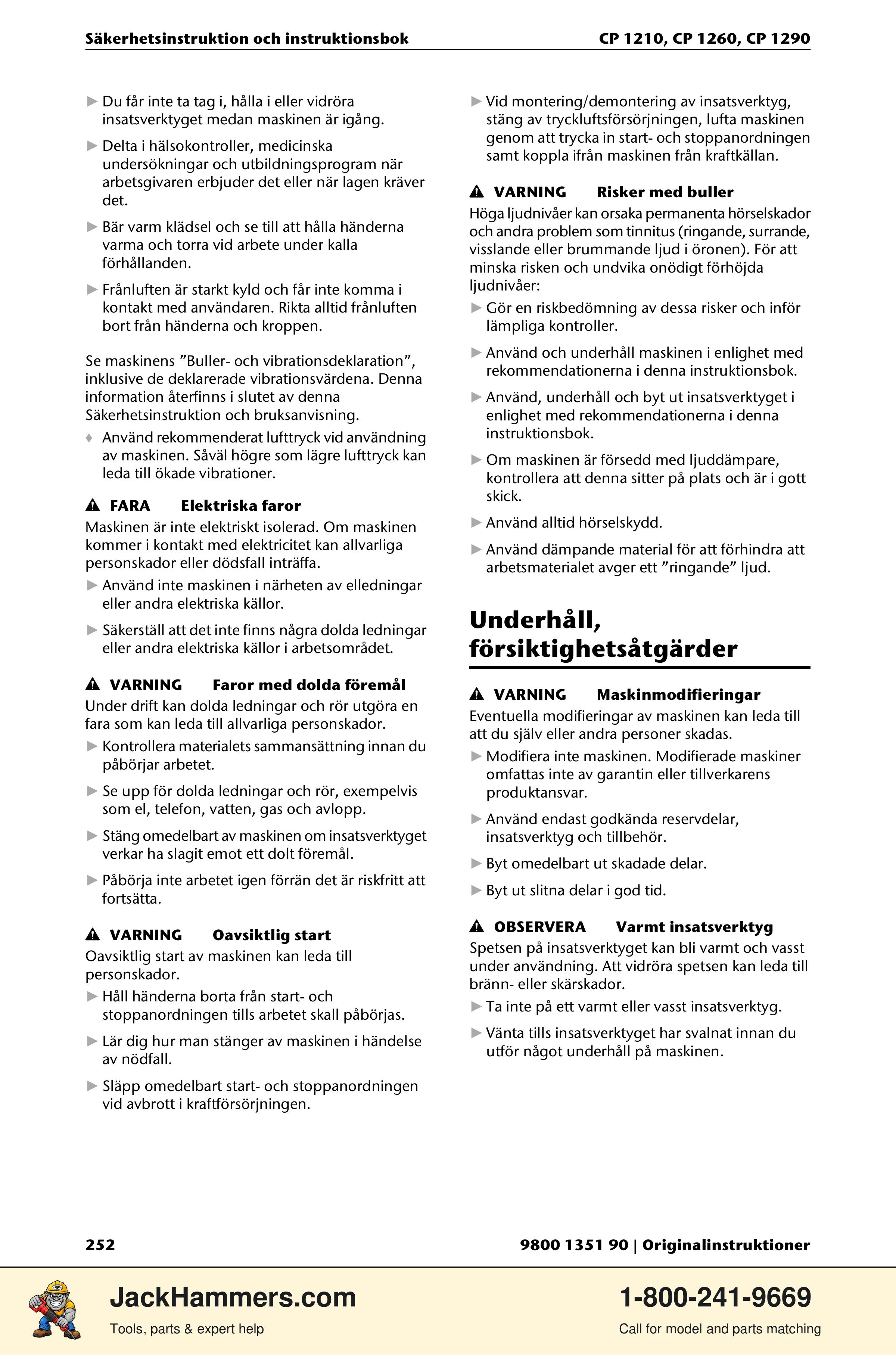 Chicago Pneumatic 1210 / 1260 / 1290 PDF page 252 of 268