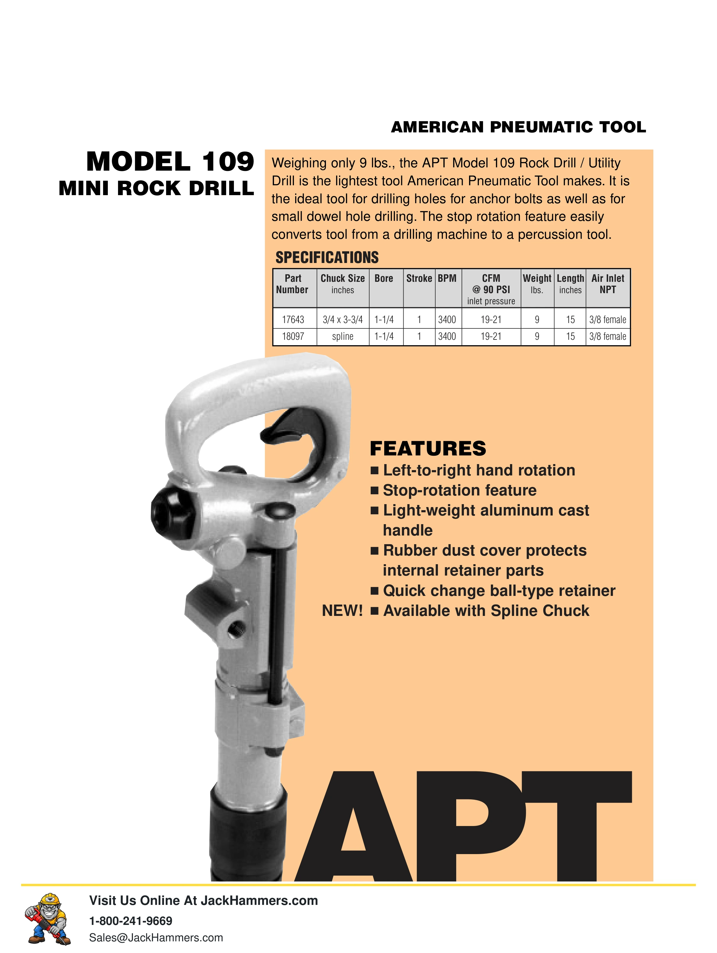 American Pneumatic 109 Series PDF page 2 of 11