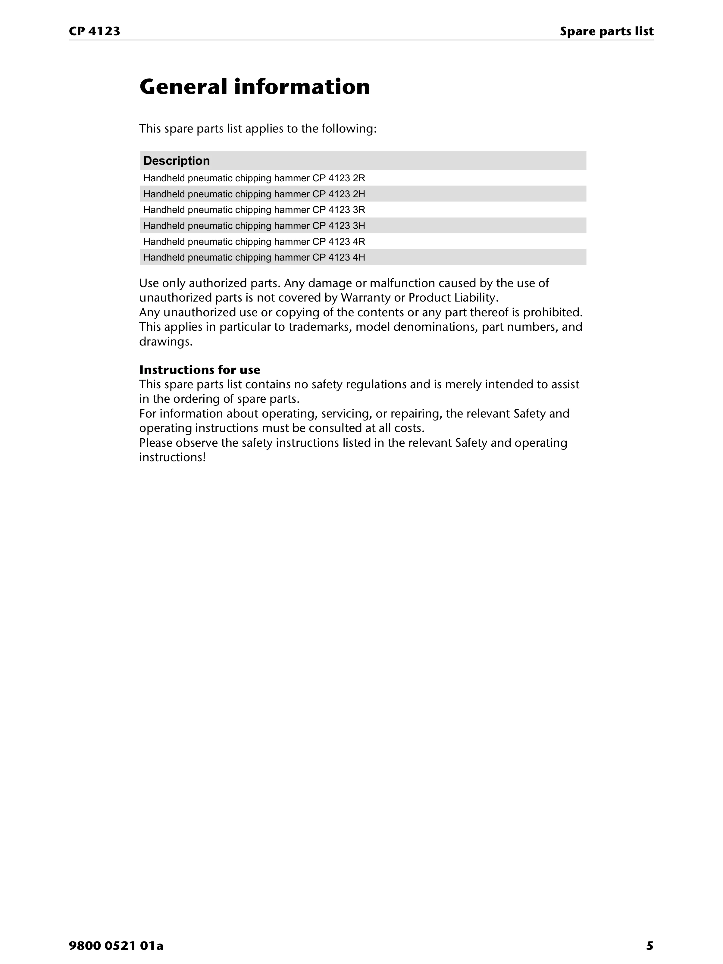Chicago Pneumatic CP 4123 PDF page 5 of 20