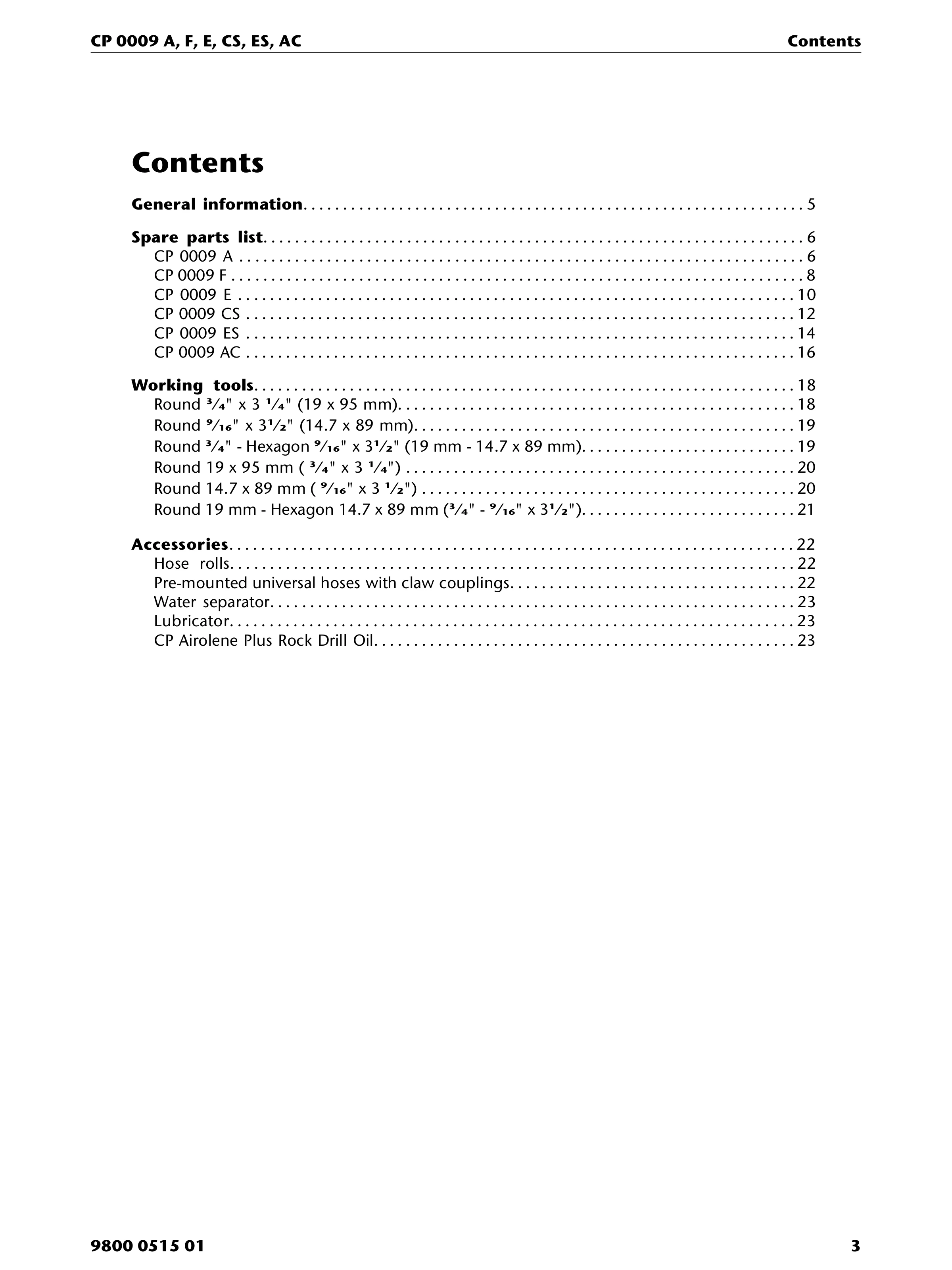 Chicago Pneumatic 0009 Series PDF page 3 of 28