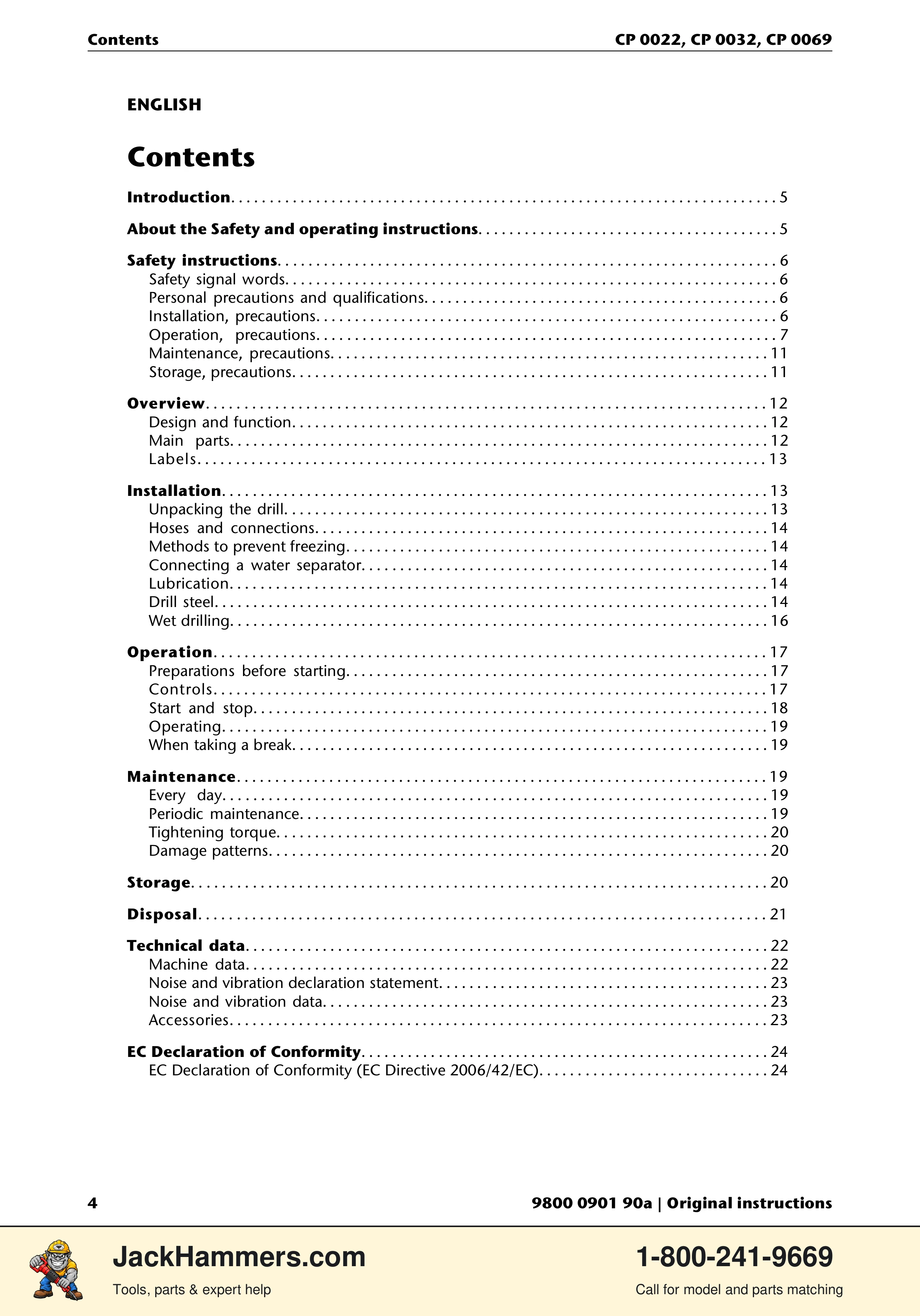 Chicago Pneumatic 0022 Series / 0032 Series / 0069 Series PDF page 4 of 148