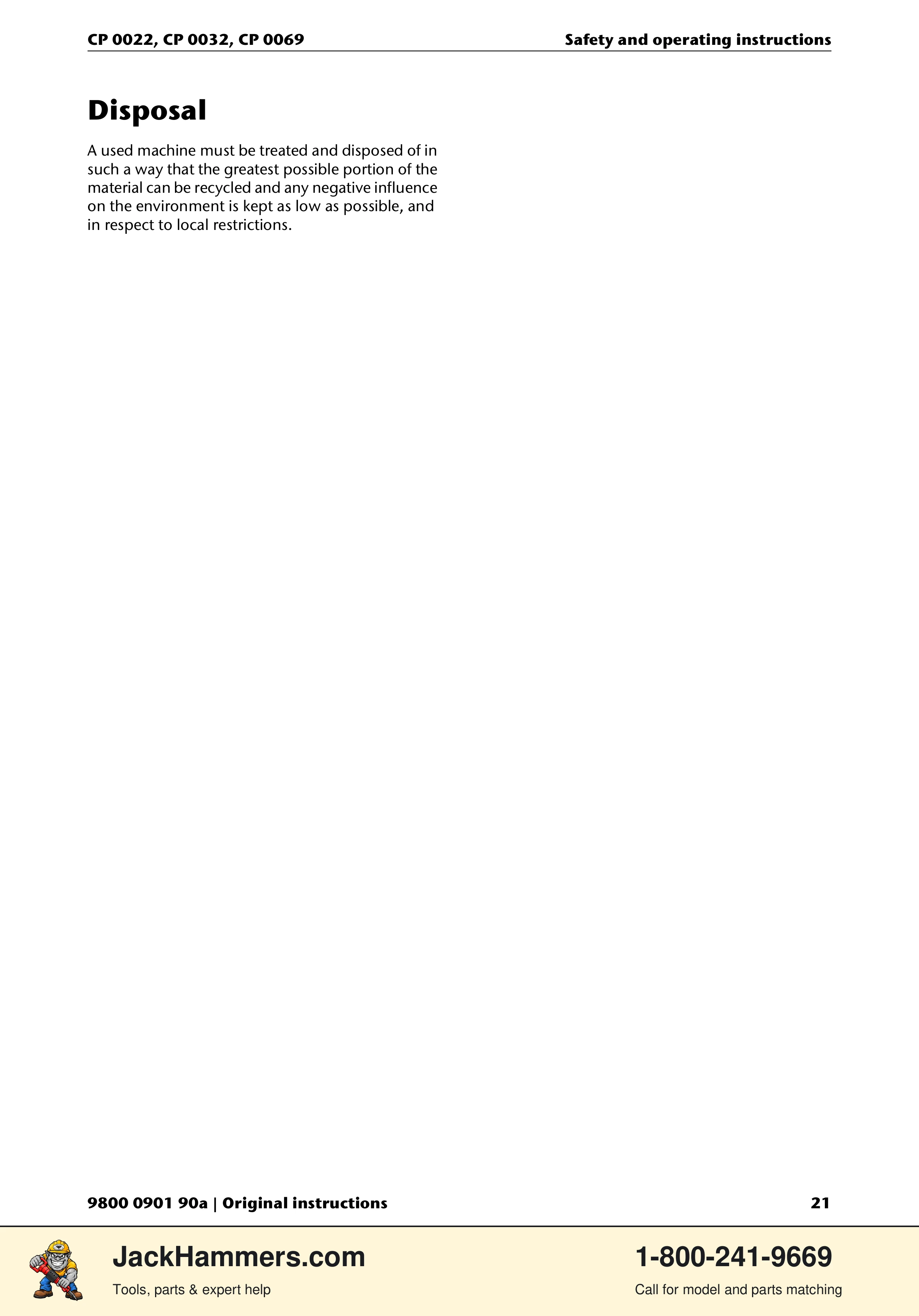 Chicago Pneumatic 0022 Series / 0032 Series / 0069 Series PDF page 21 of 148