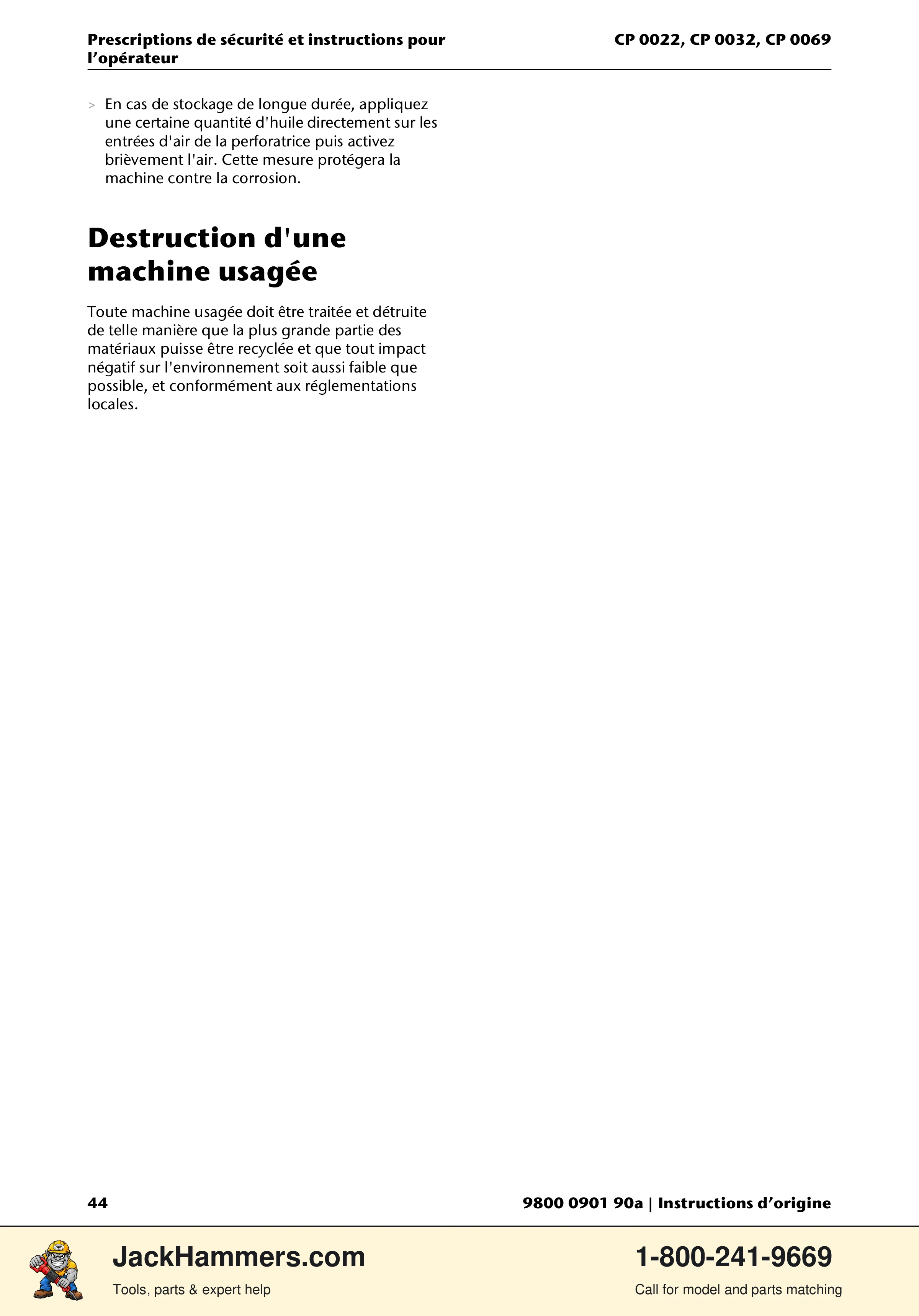 Chicago Pneumatic 0022 Series / 0032 Series / 0069 Series PDF page 44 of 148