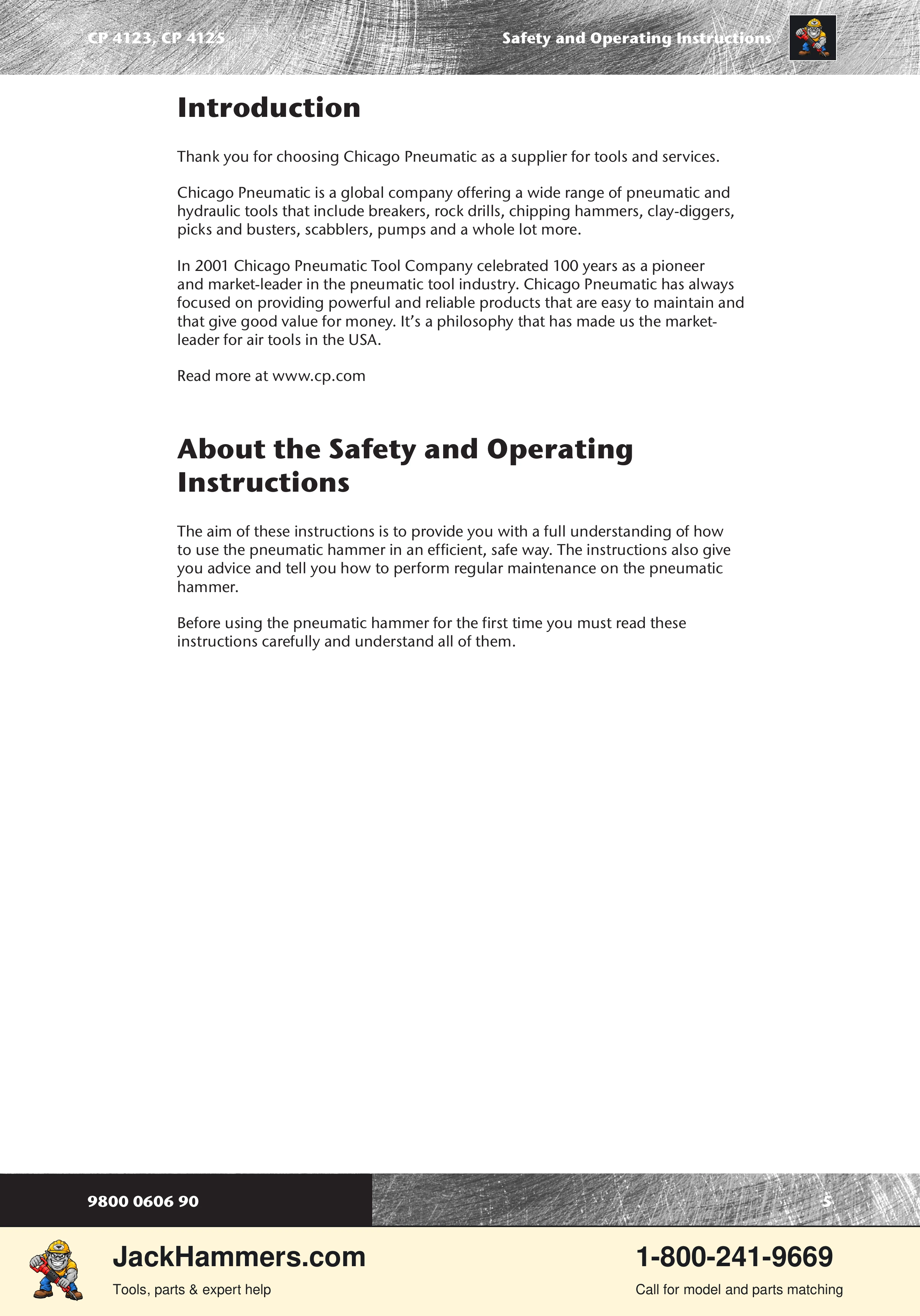 Chicago Pneumatic CP 4123 / 4125 PDF page 5 of 196