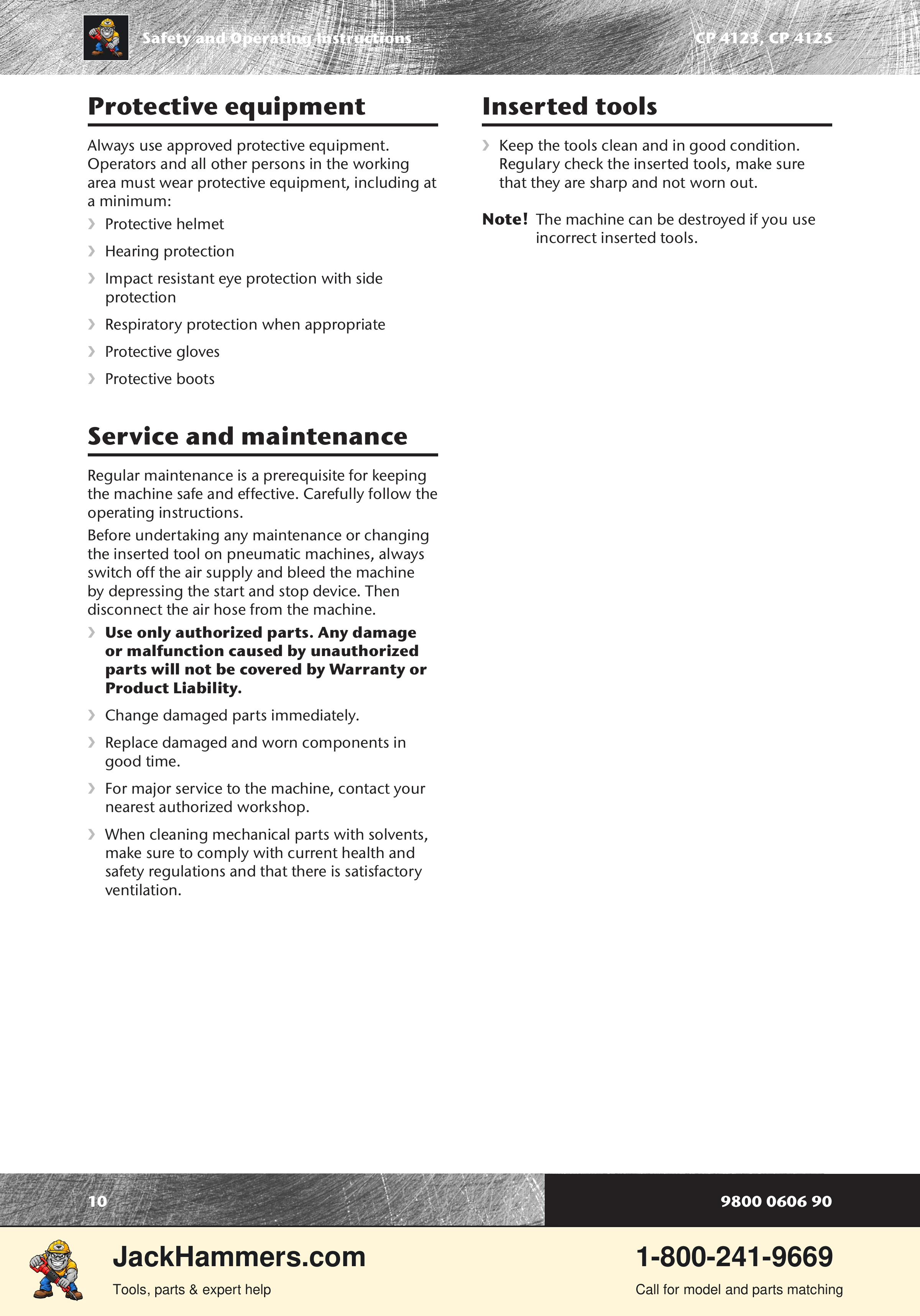 Chicago Pneumatic CP 4123 / 4125 PDF page 10 of 196