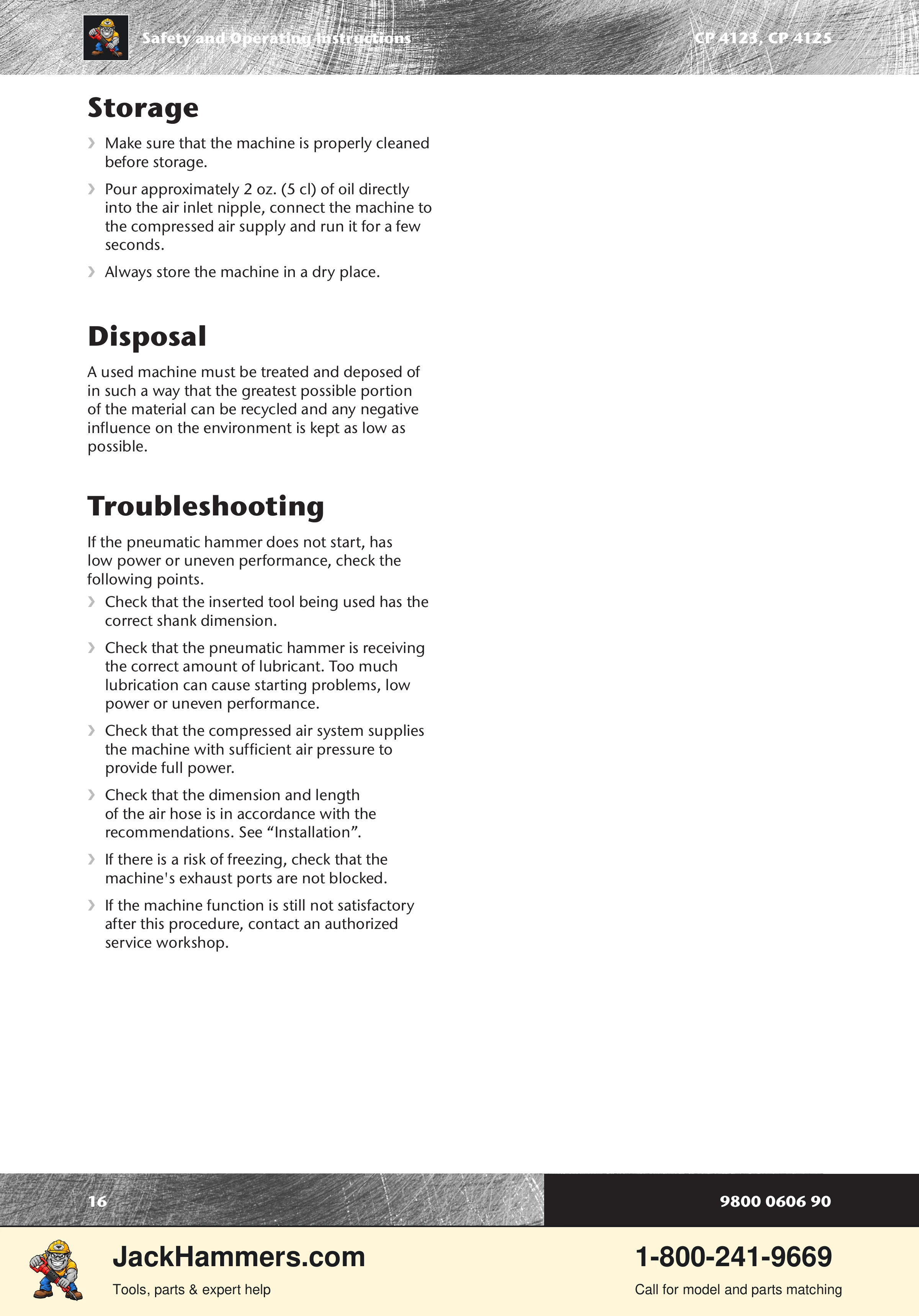 Chicago Pneumatic CP 4123 / 4125 PDF page 16 of 196