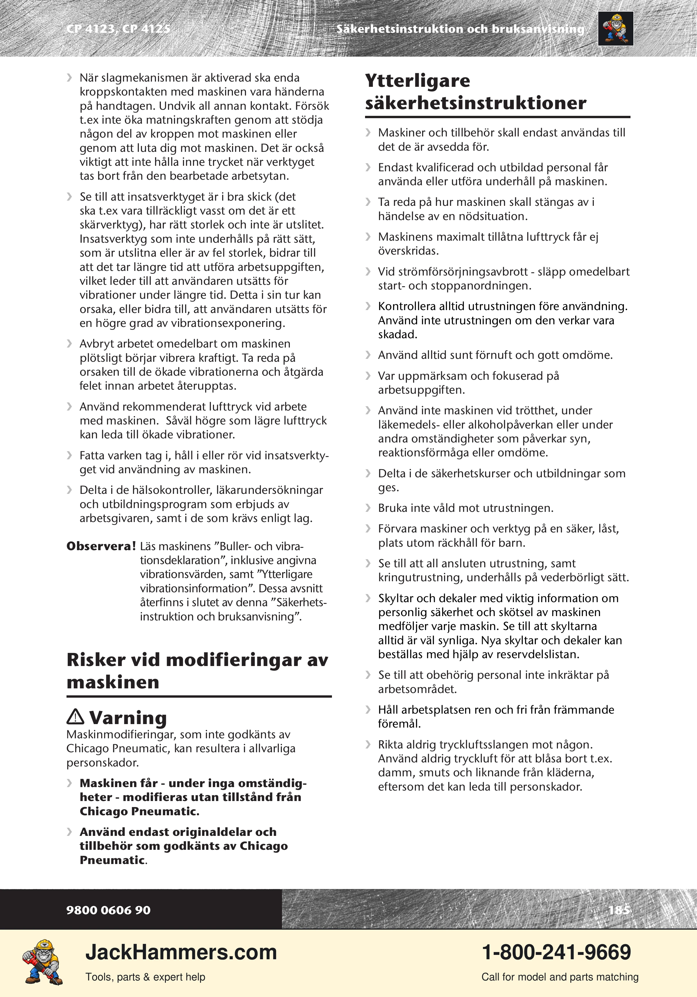 Chicago Pneumatic CP 4123 / 4125 PDF page 185 of 196
