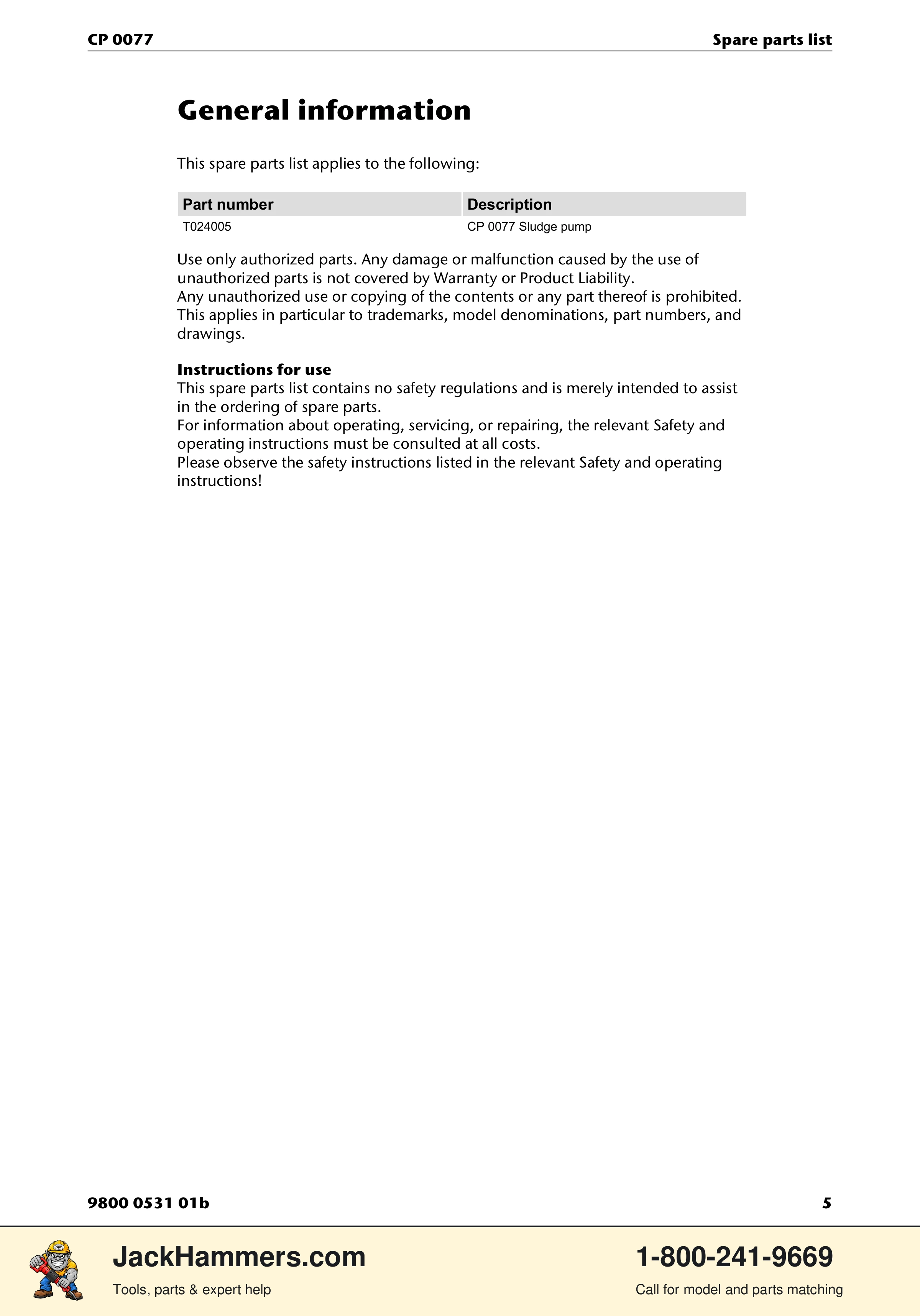 Chicago Pneumatic CP 0077 PDF page 5 of 16