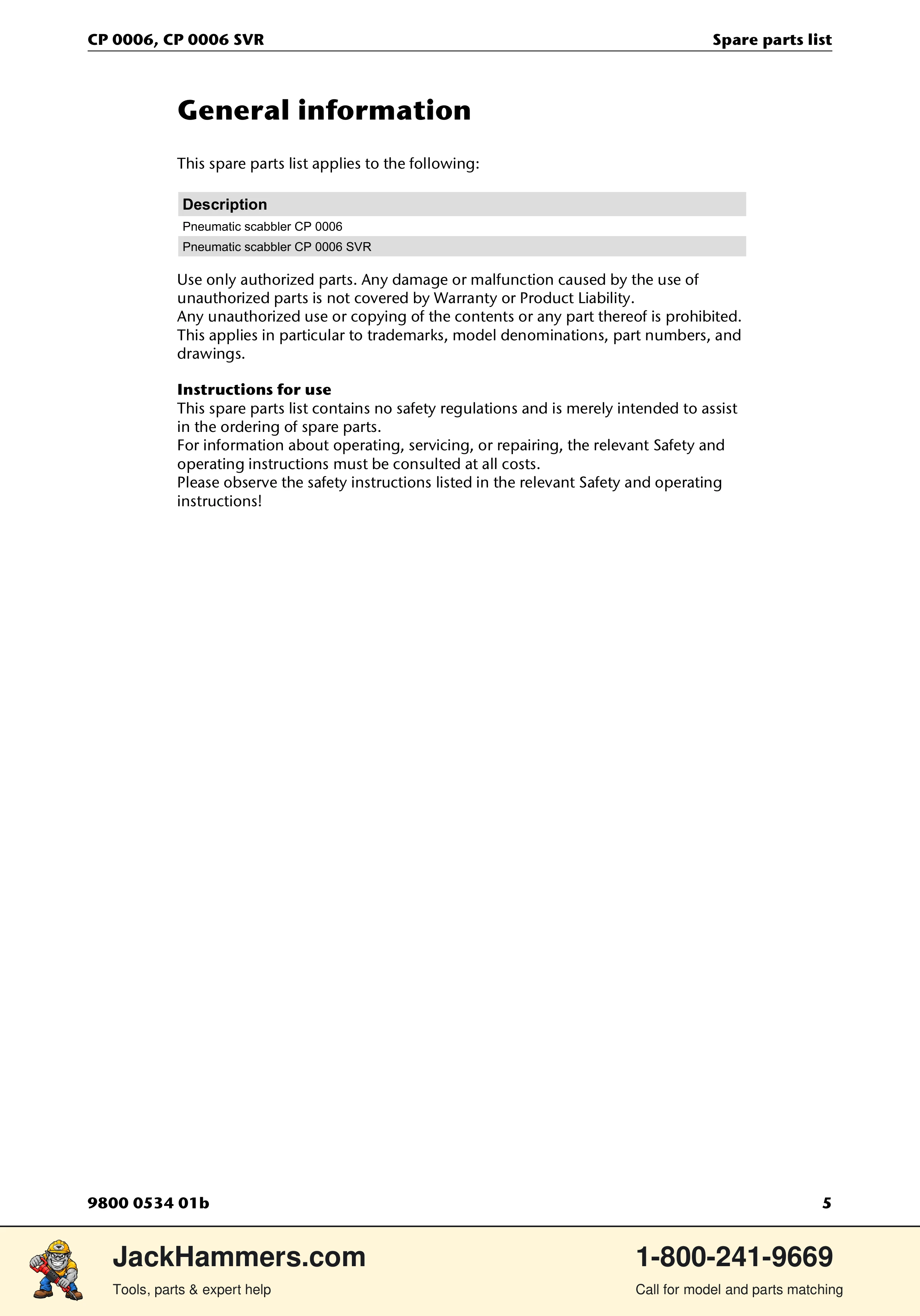 Chicago Pneumatic CP 0006 / CP 0006 SVR PDF page 5 of 16