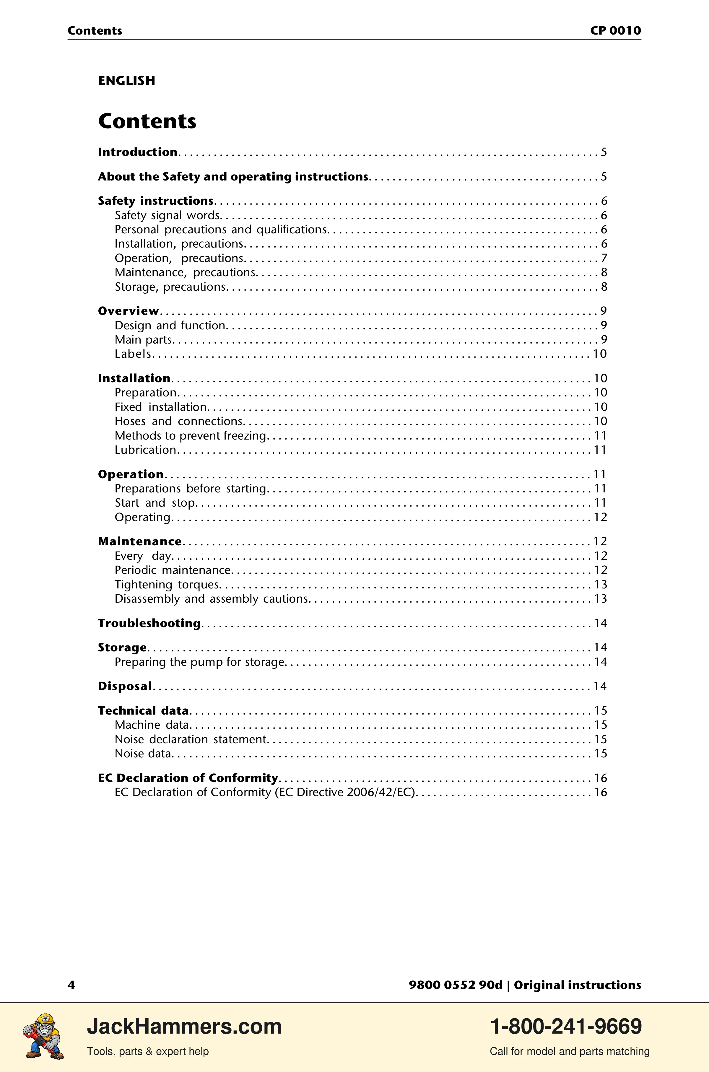 Chicago Pneumatic CP 0010 PDF page 4 of 112