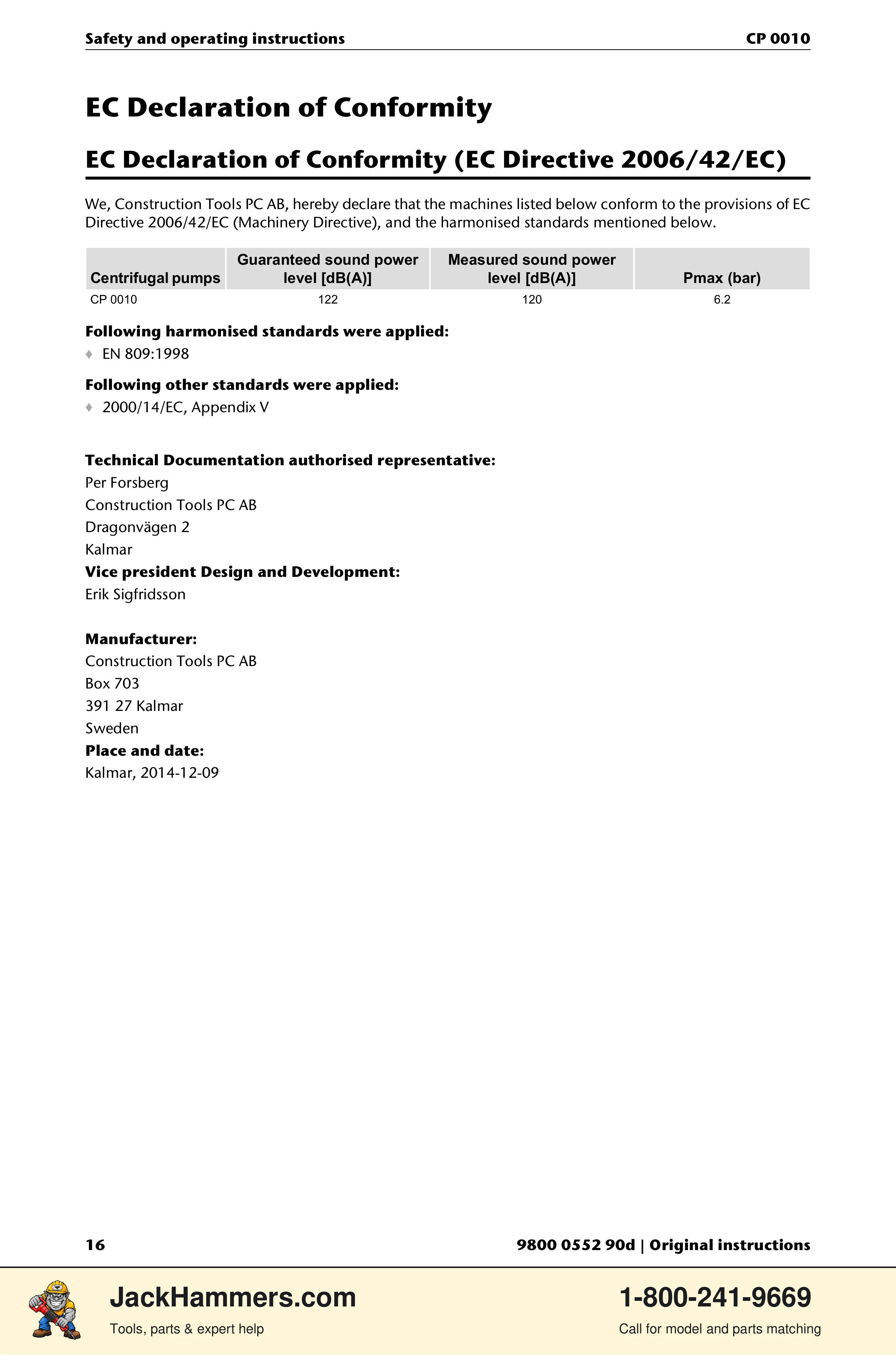 Chicago Pneumatic CP 0010 PDF page 16 of 112