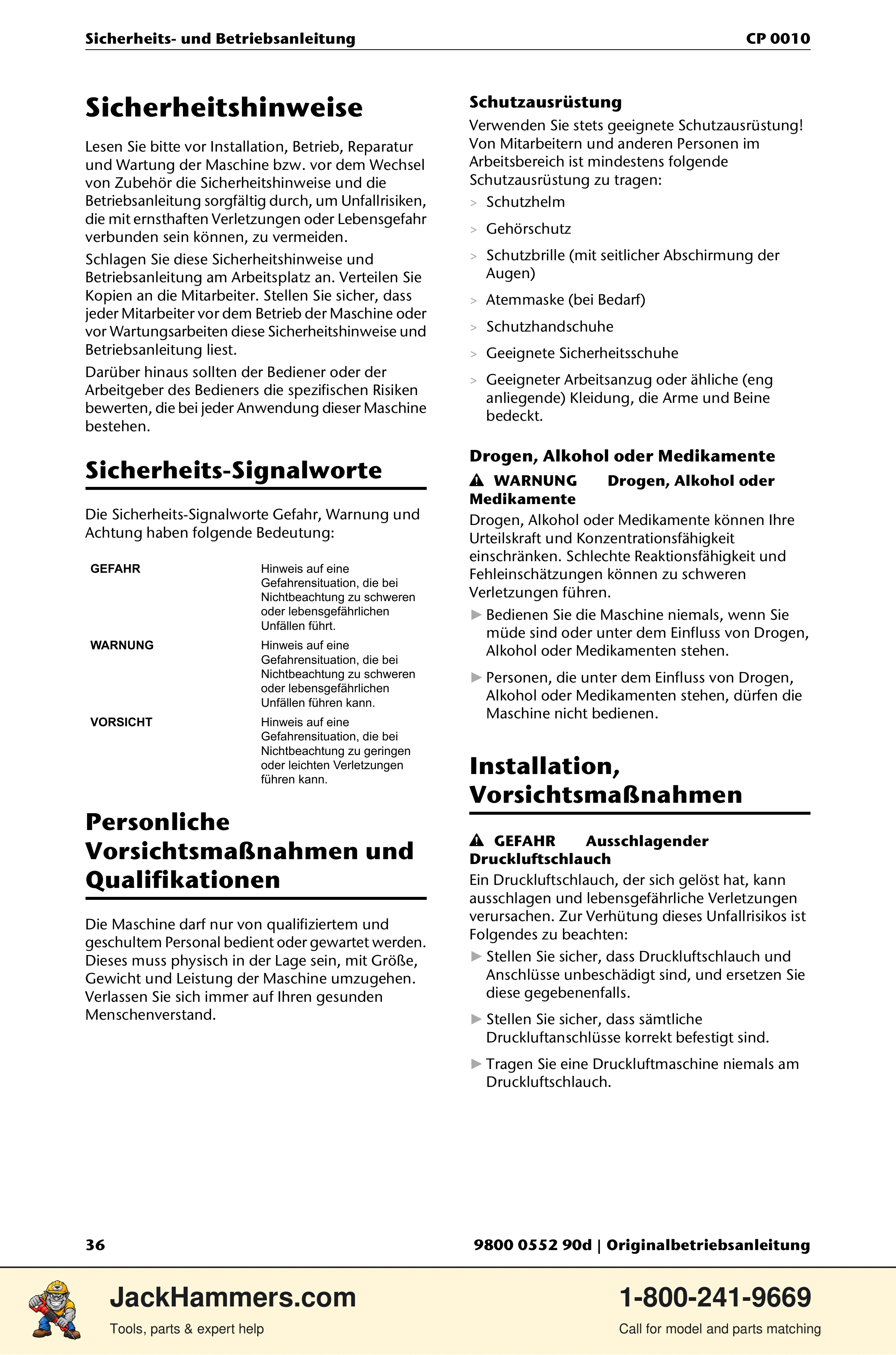 Chicago Pneumatic CP 0010 PDF page 36 of 112