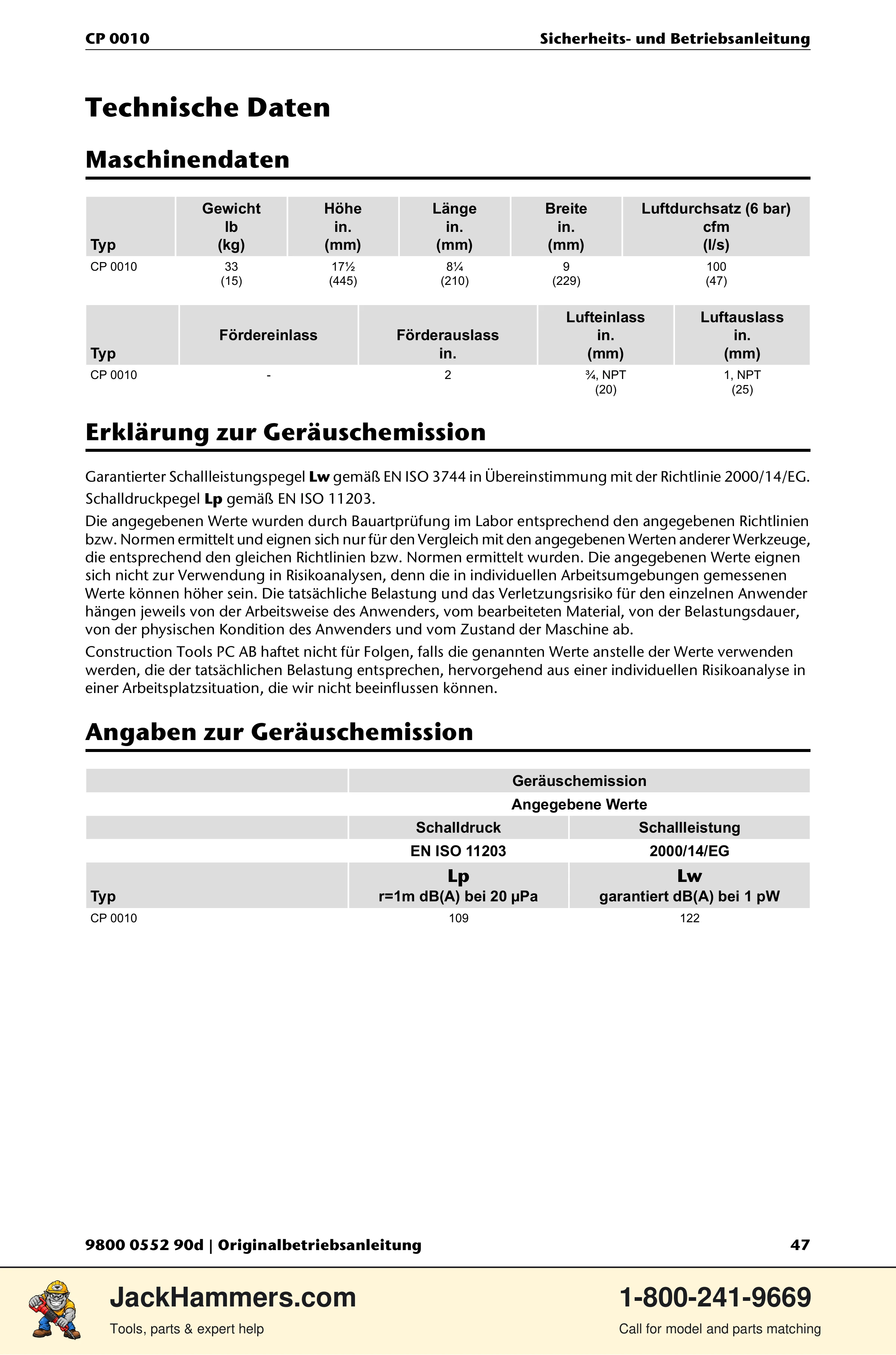 Chicago Pneumatic CP 0010 PDF page 47 of 112