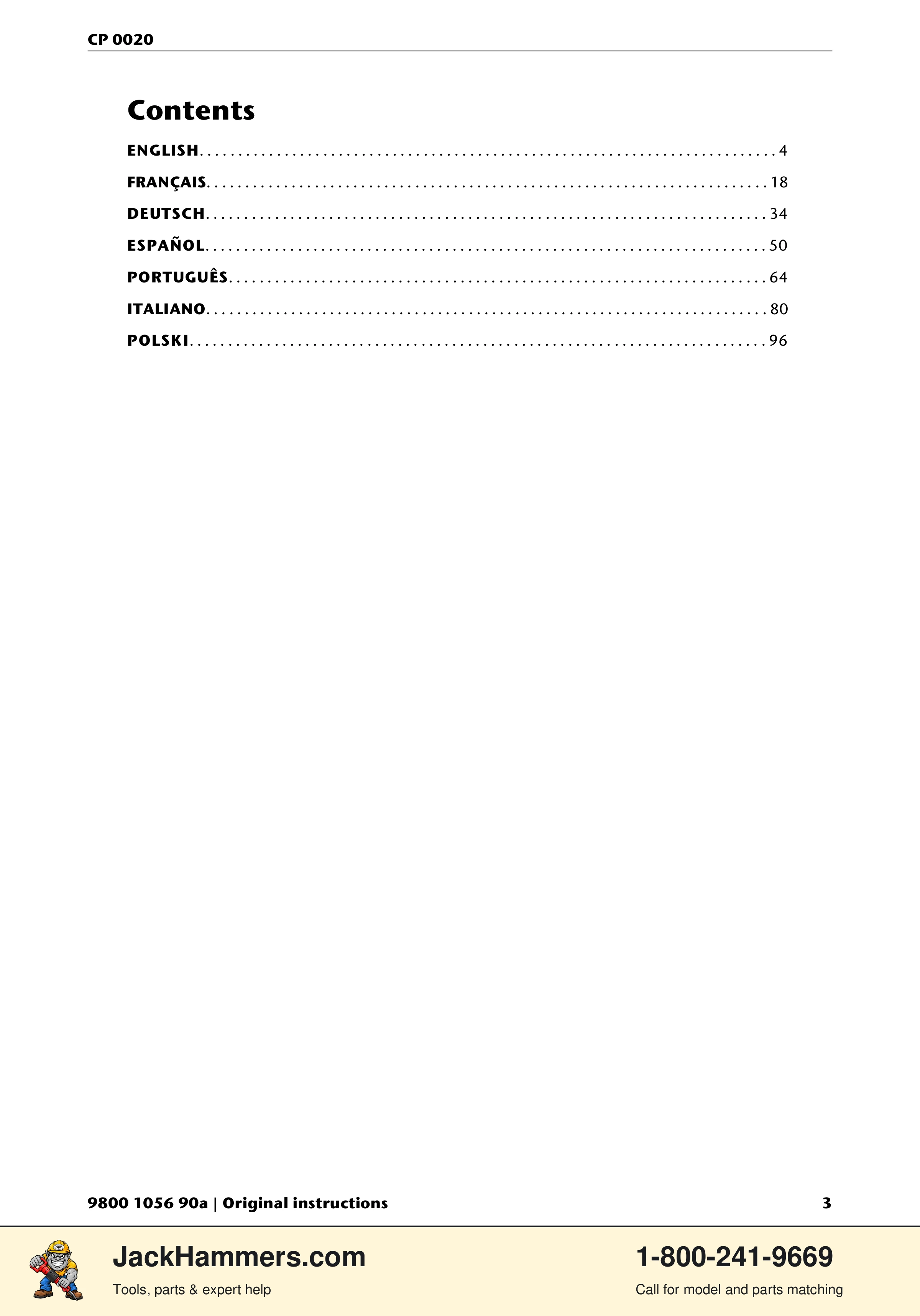 Chicago Pneumatic CP 0020 PDF page 3 of 112