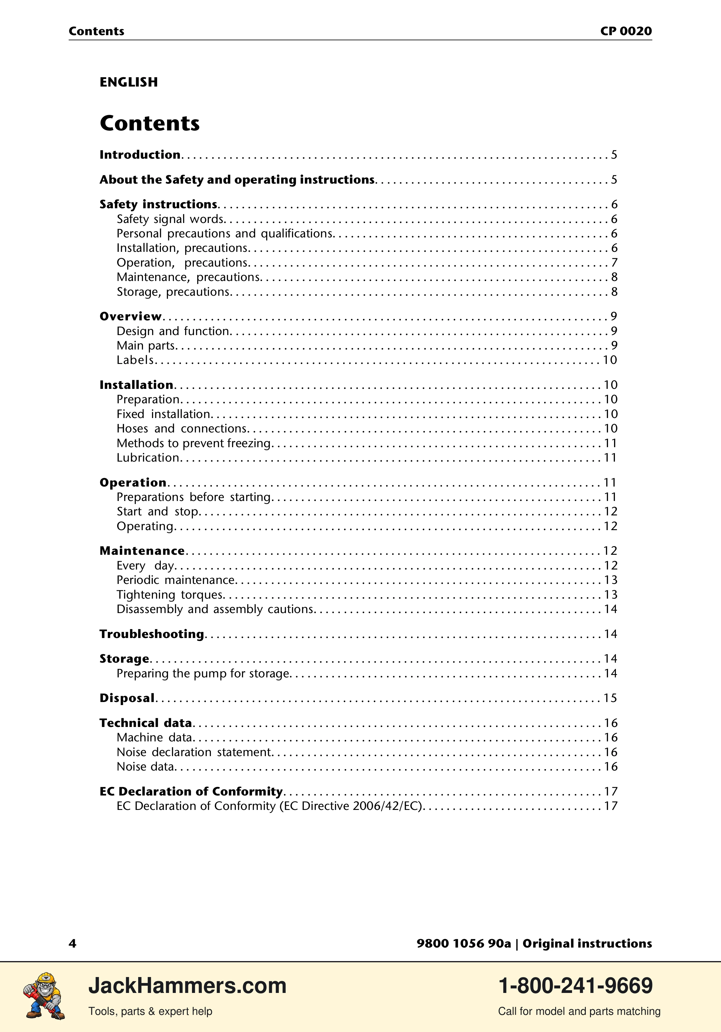 Chicago Pneumatic CP 0020 PDF page 4 of 112