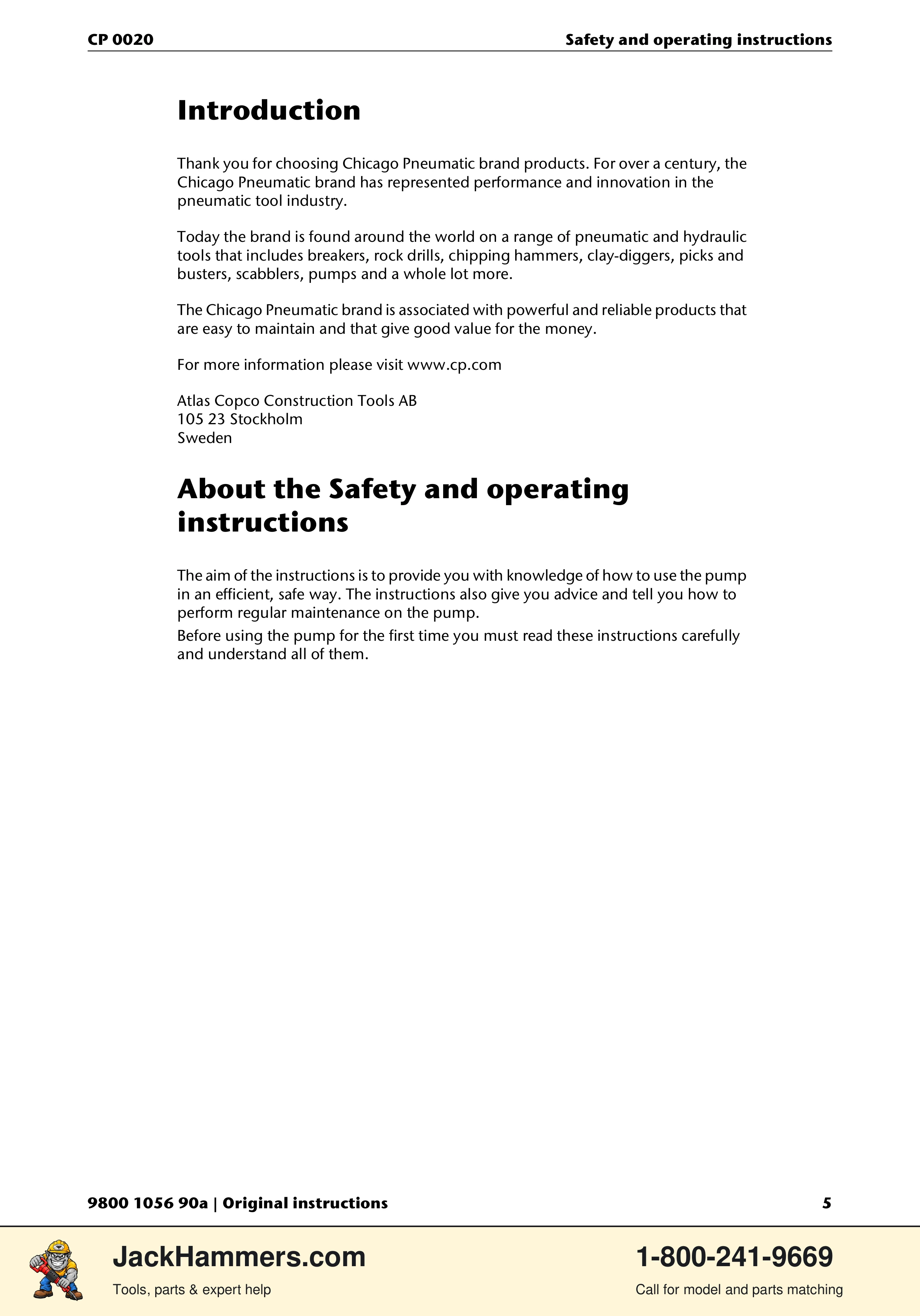 Chicago Pneumatic CP 0020 PDF page 5 of 112