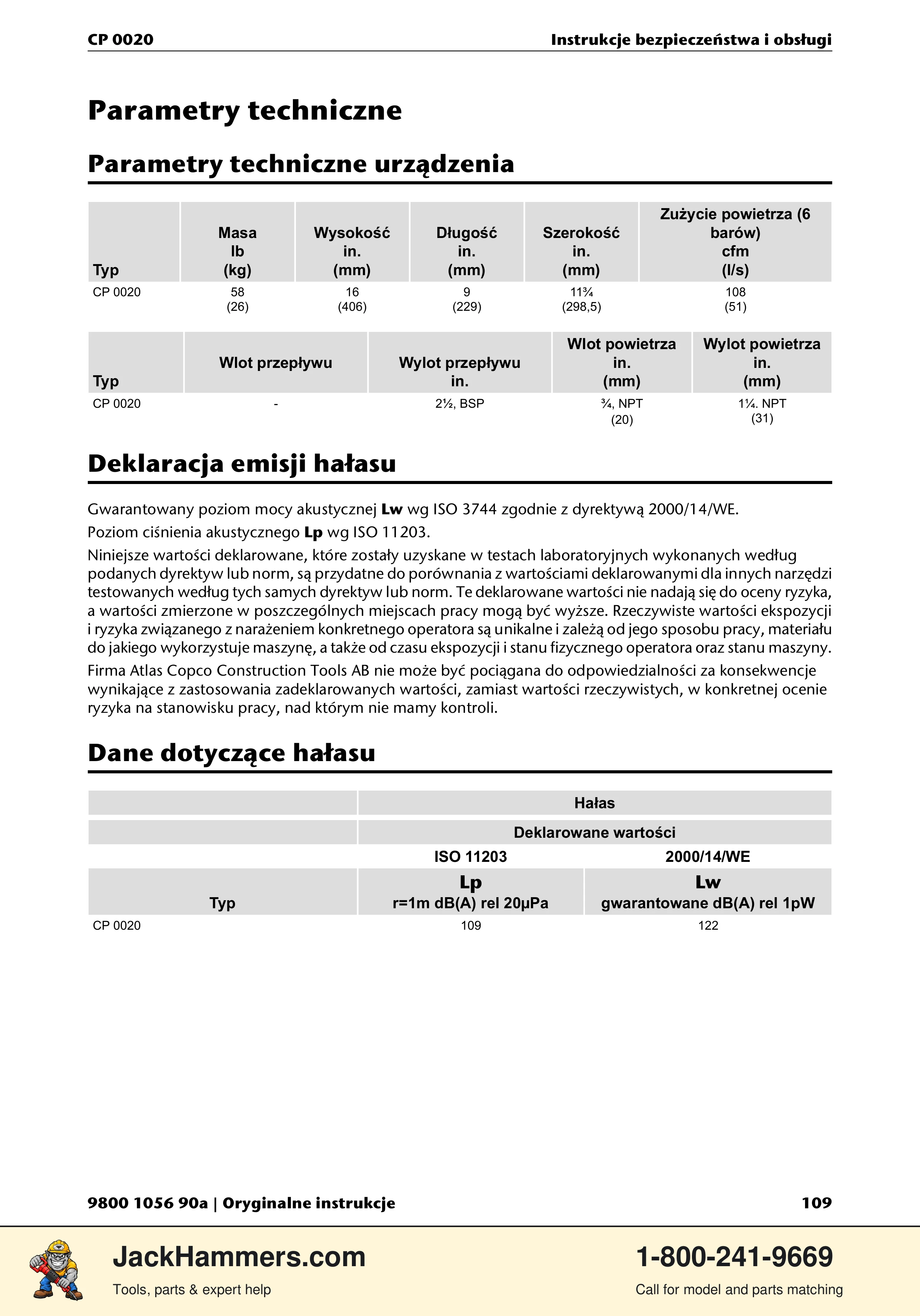 Chicago Pneumatic CP 0020 PDF page 109 of 112