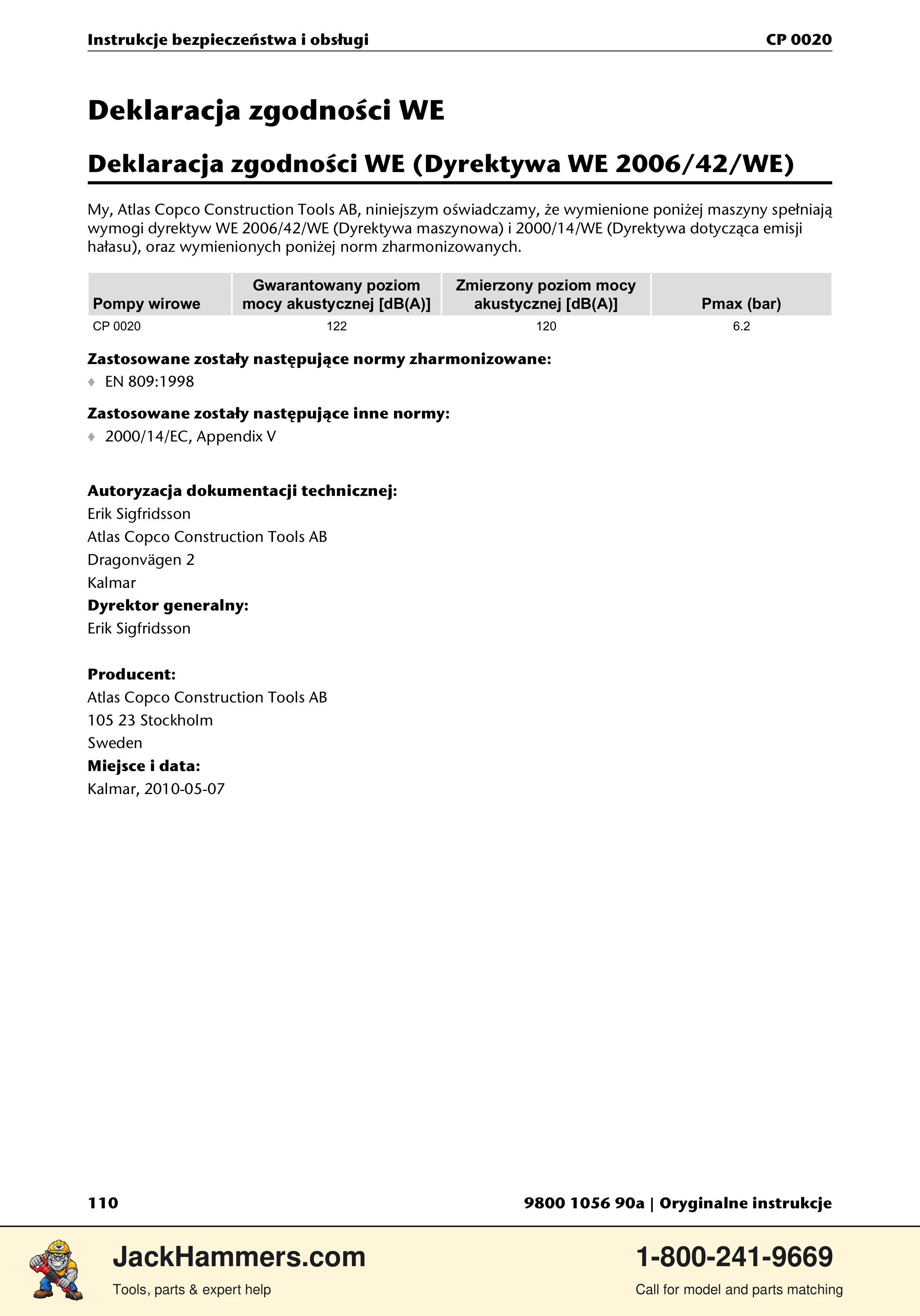 Chicago Pneumatic CP 0020 PDF page 110 of 112