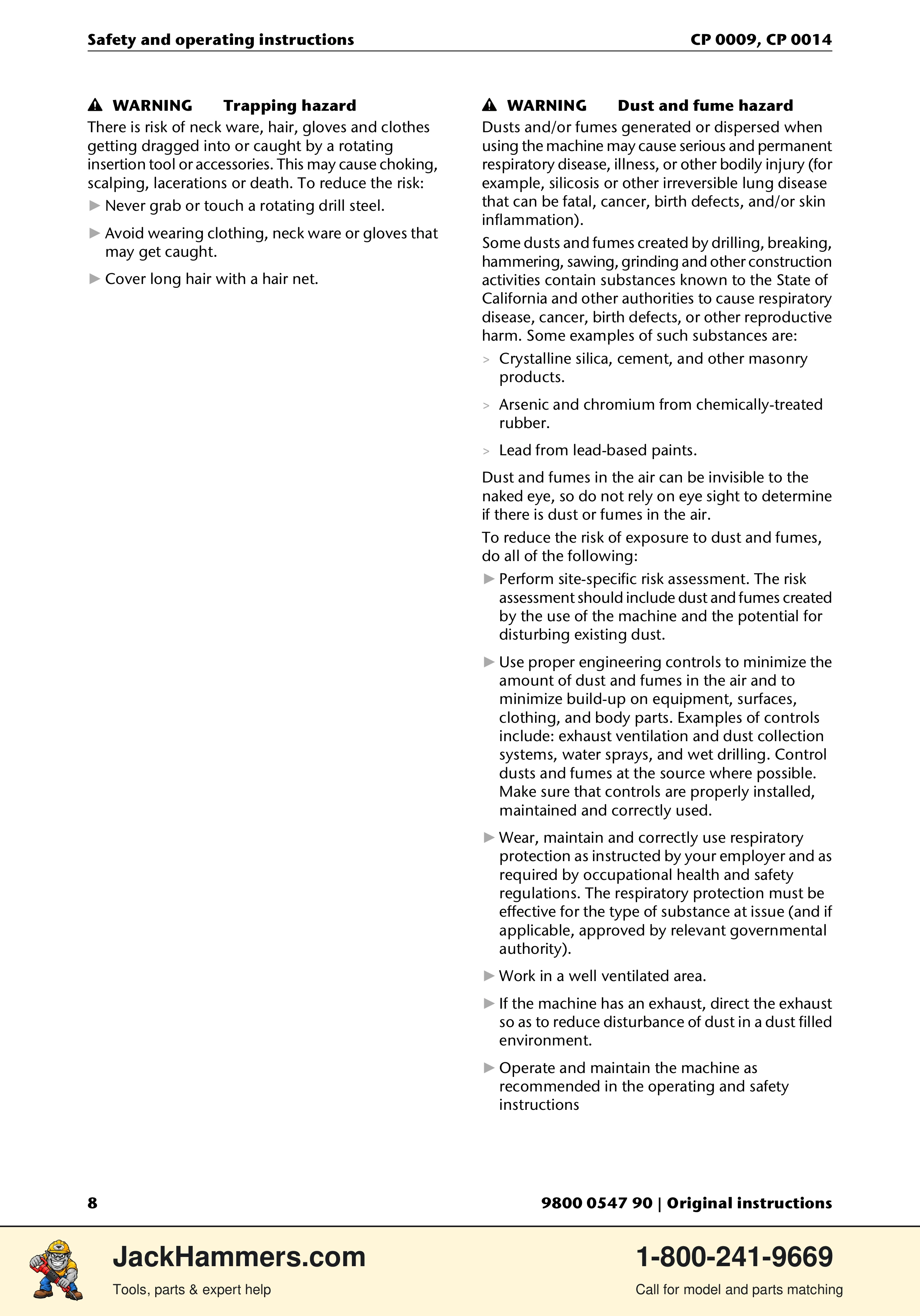 Chicago Pneumatic 0009 Series / 0014 Series PDF page 8 of 260