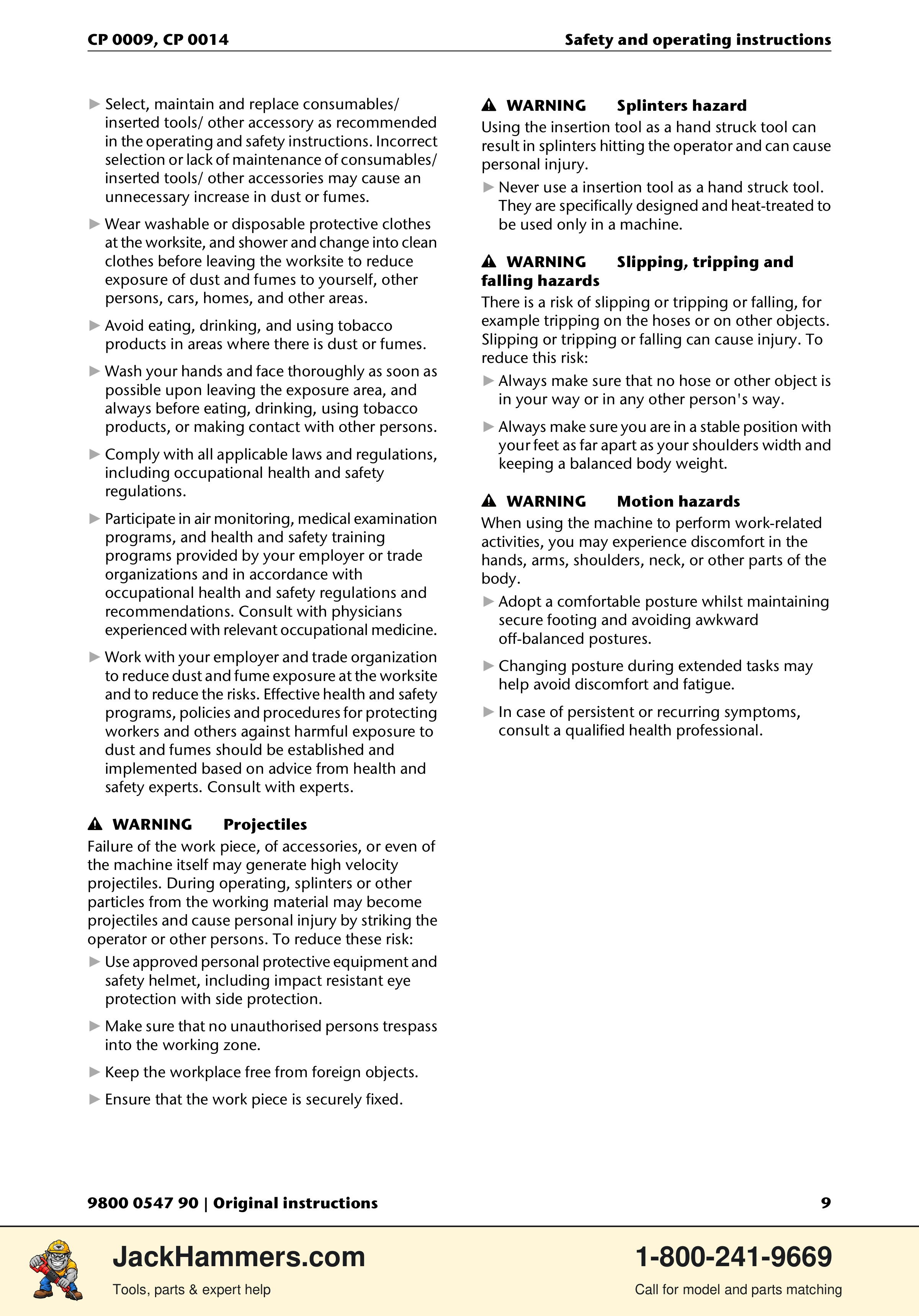 Chicago Pneumatic 0009 Series / 0014 Series PDF page 9 of 260