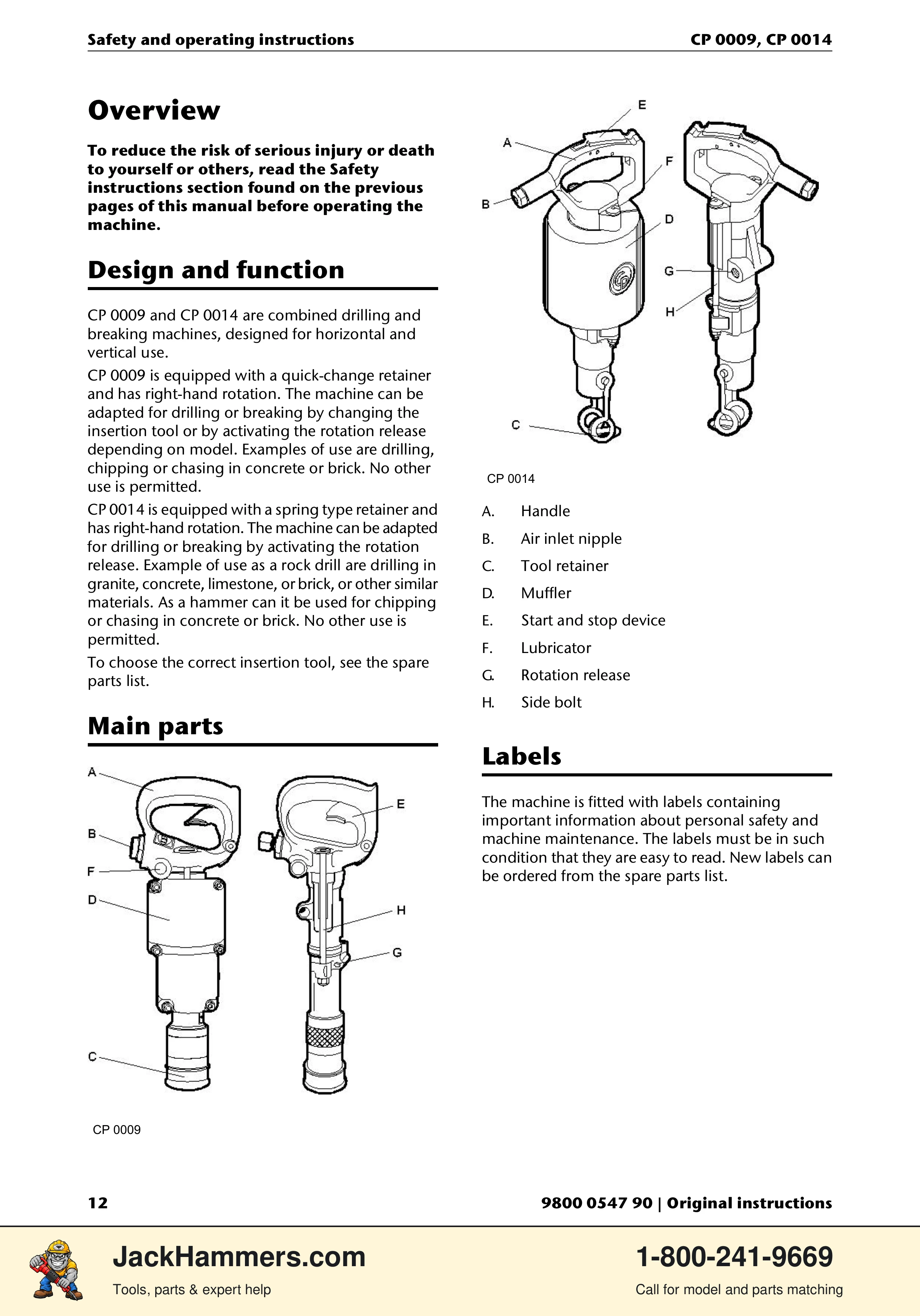 Chicago Pneumatic 0009 Series / 0014 Series PDF page 12 of 260