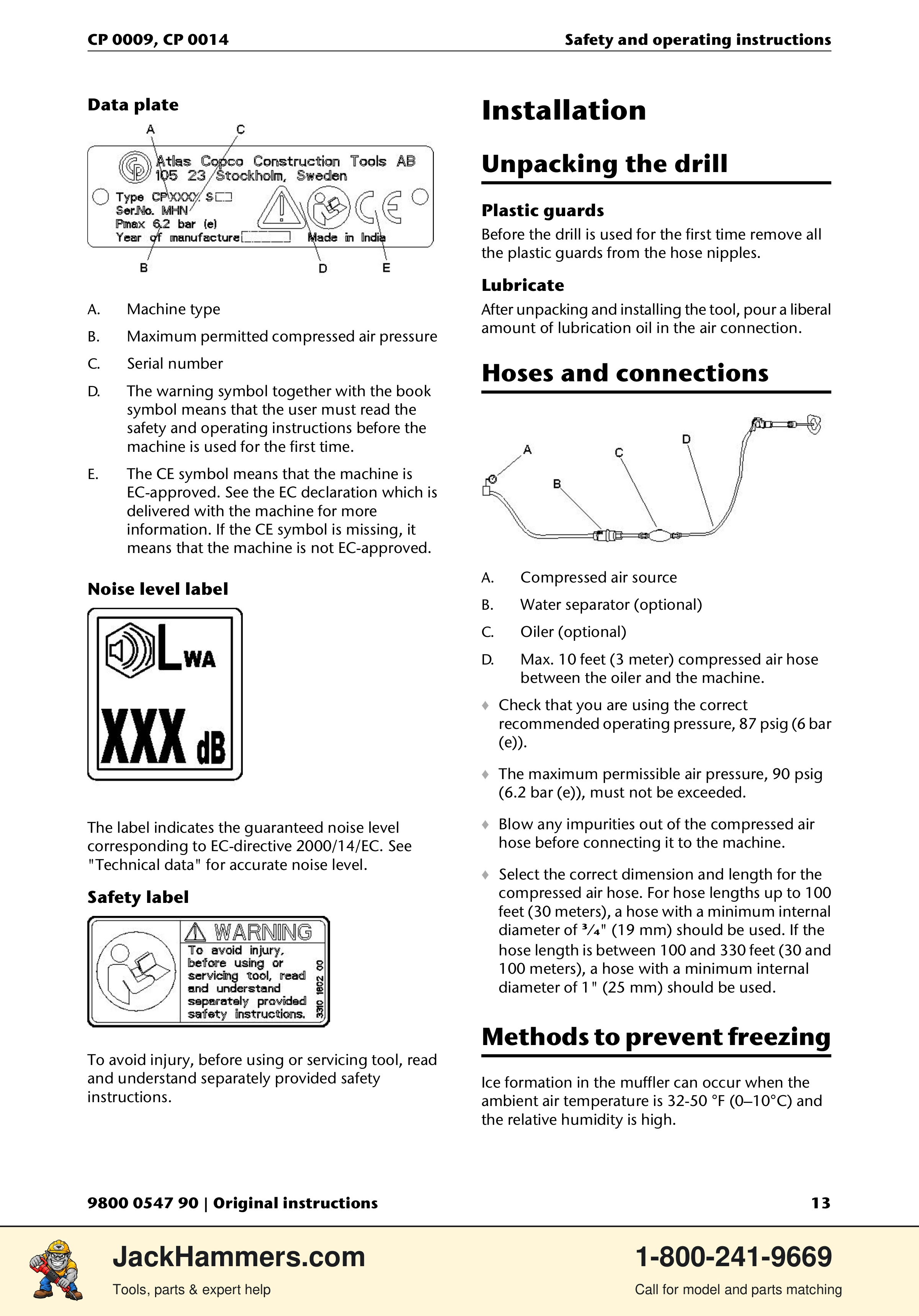 Chicago Pneumatic 0009 Series / 0014 Series PDF page 13 of 260