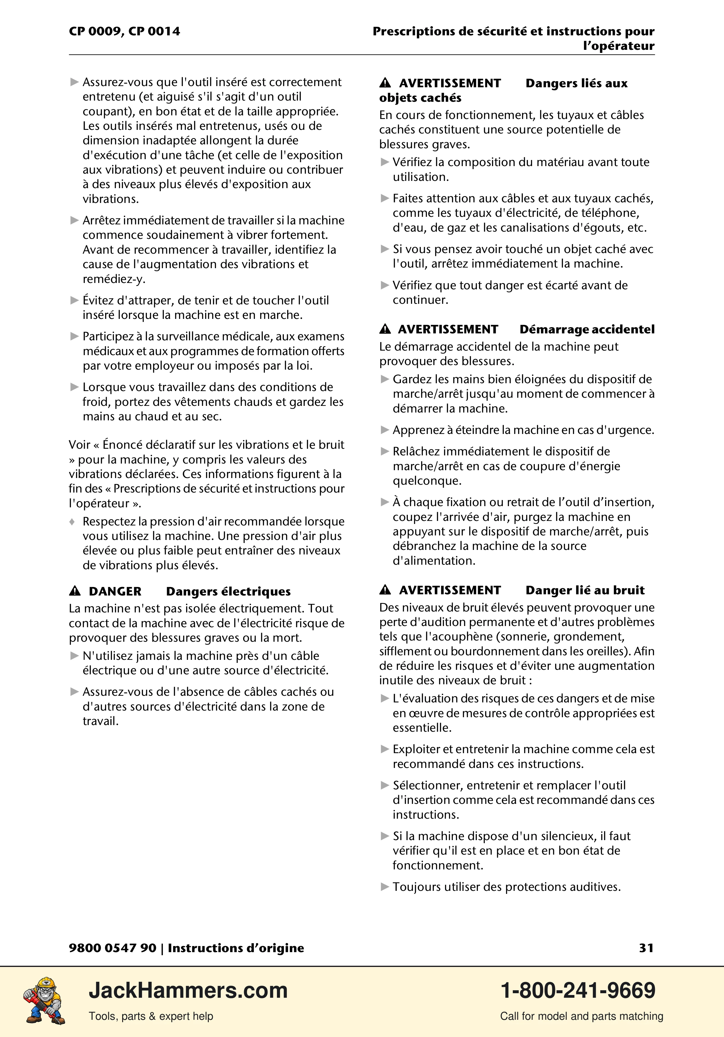 Chicago Pneumatic 0009 Series / 0014 Series PDF page 31 of 260