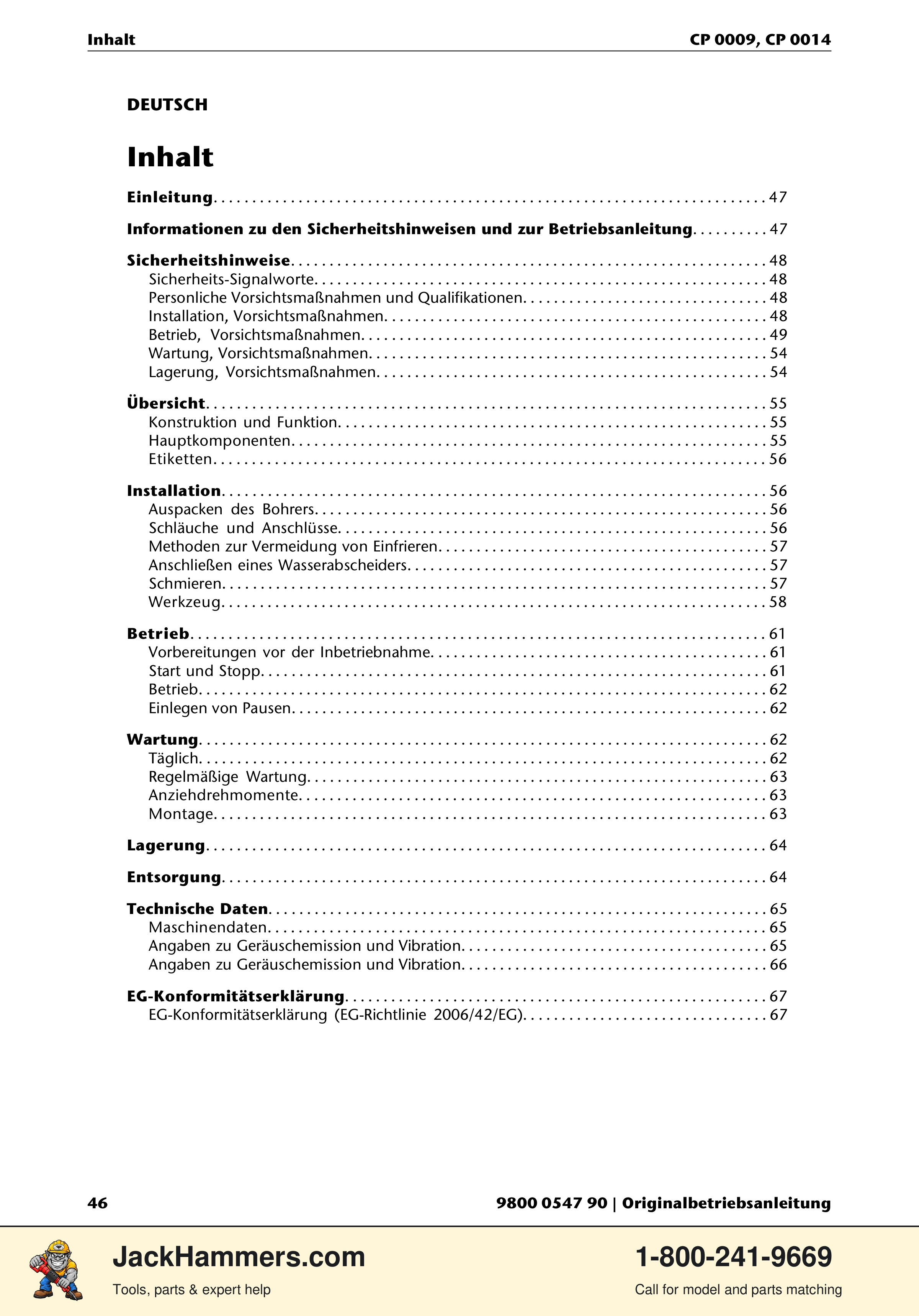 Chicago Pneumatic 0009 Series / 0014 Series PDF page 46 of 260