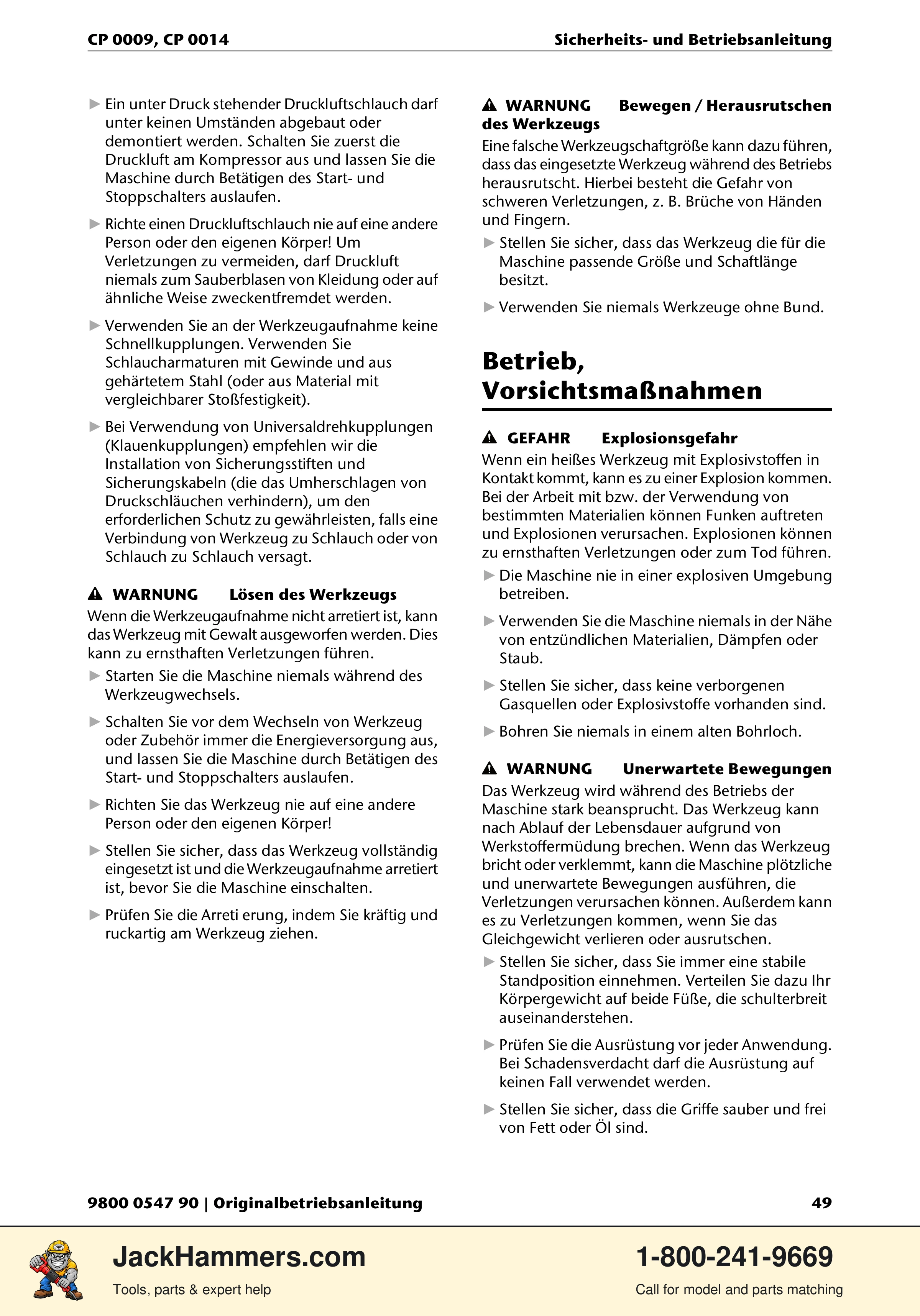 Chicago Pneumatic 0009 Series / 0014 Series PDF page 49 of 260