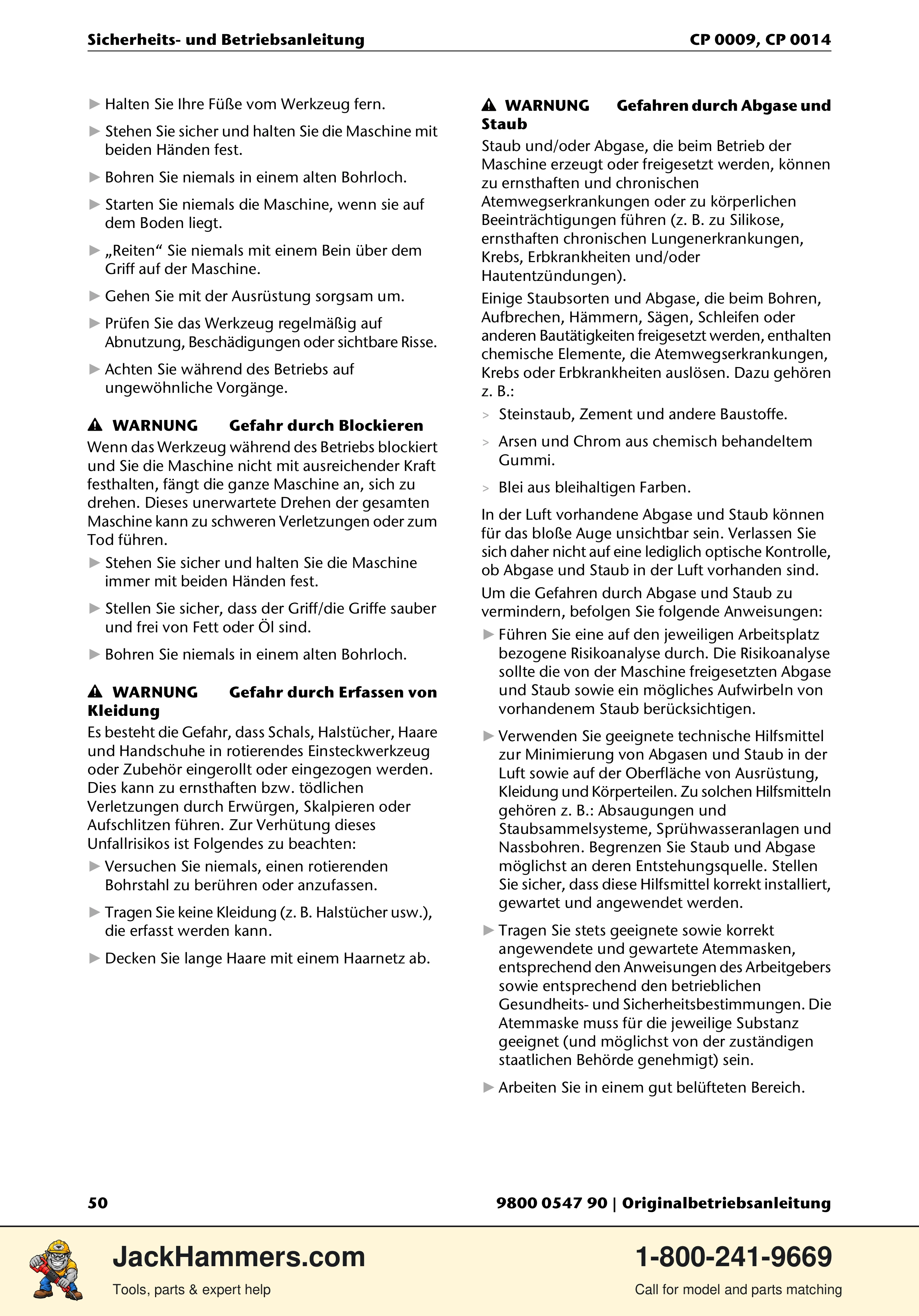 Chicago Pneumatic 0009 Series / 0014 Series PDF page 50 of 260