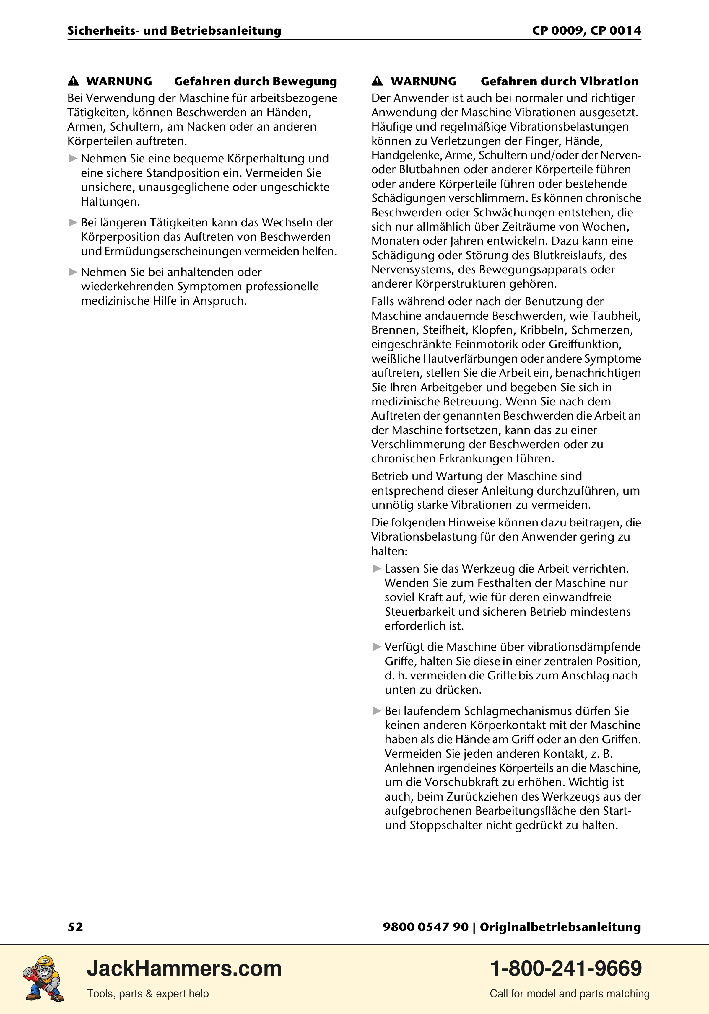 Chicago Pneumatic 0009 Series / 0014 Series PDF page 52 of 260
