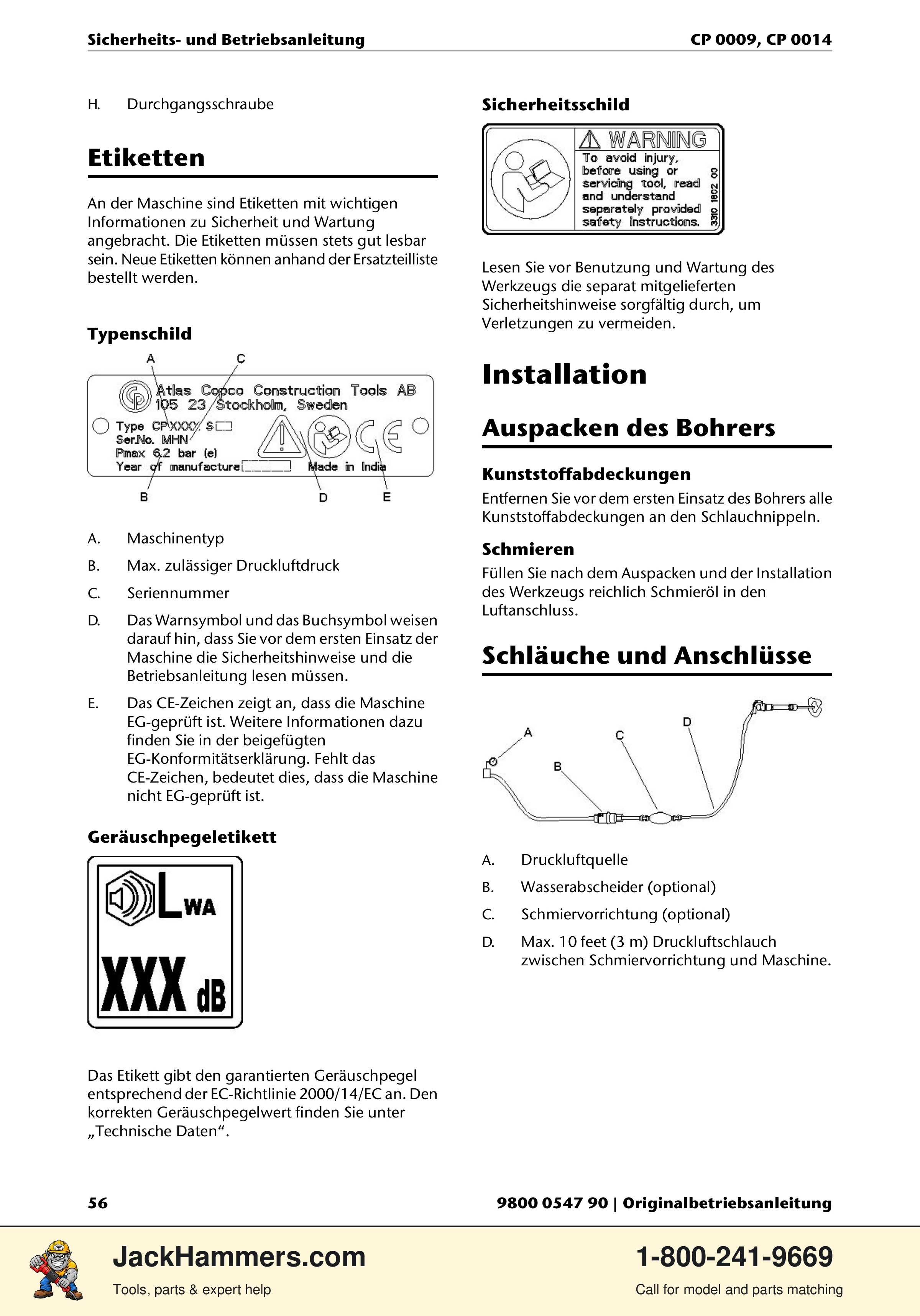 Chicago Pneumatic 0009 Series / 0014 Series PDF page 56 of 260