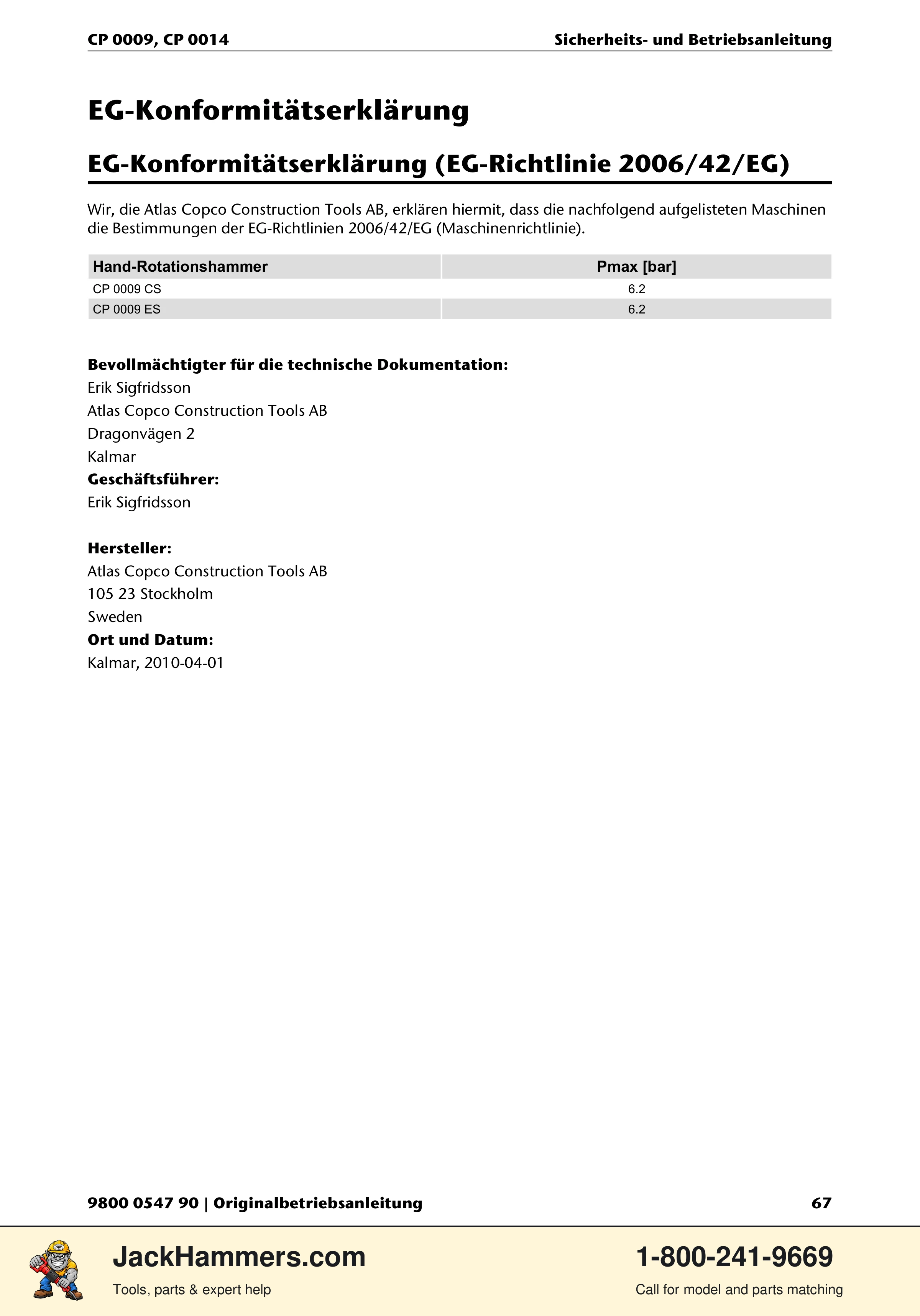 Chicago Pneumatic 0009 Series / 0014 Series PDF page 67 of 260