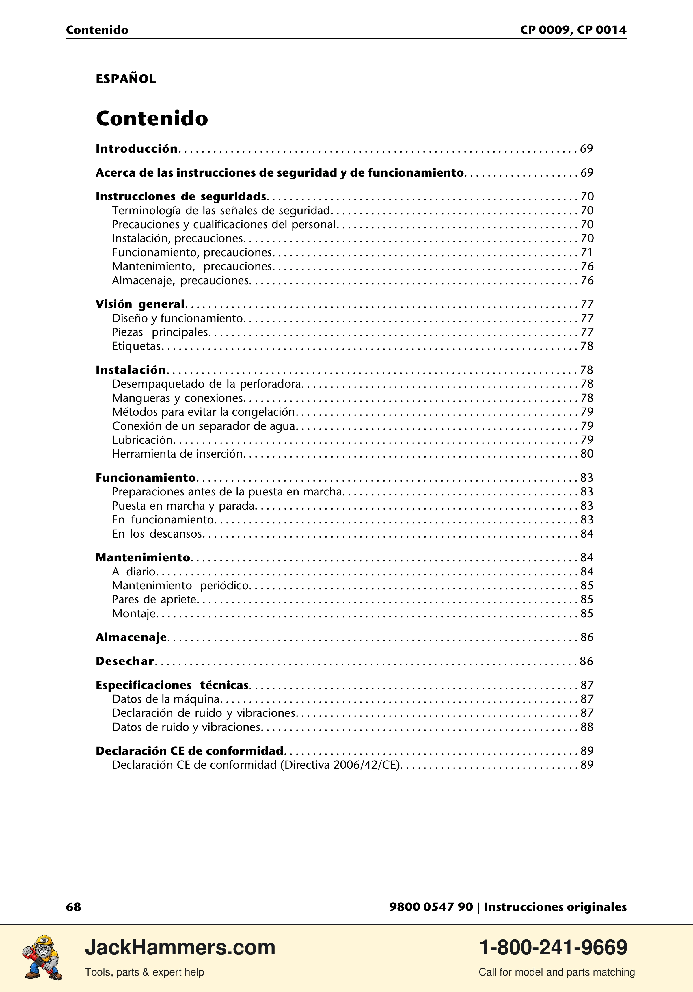 Chicago Pneumatic 0009 Series / 0014 Series PDF page 68 of 260
