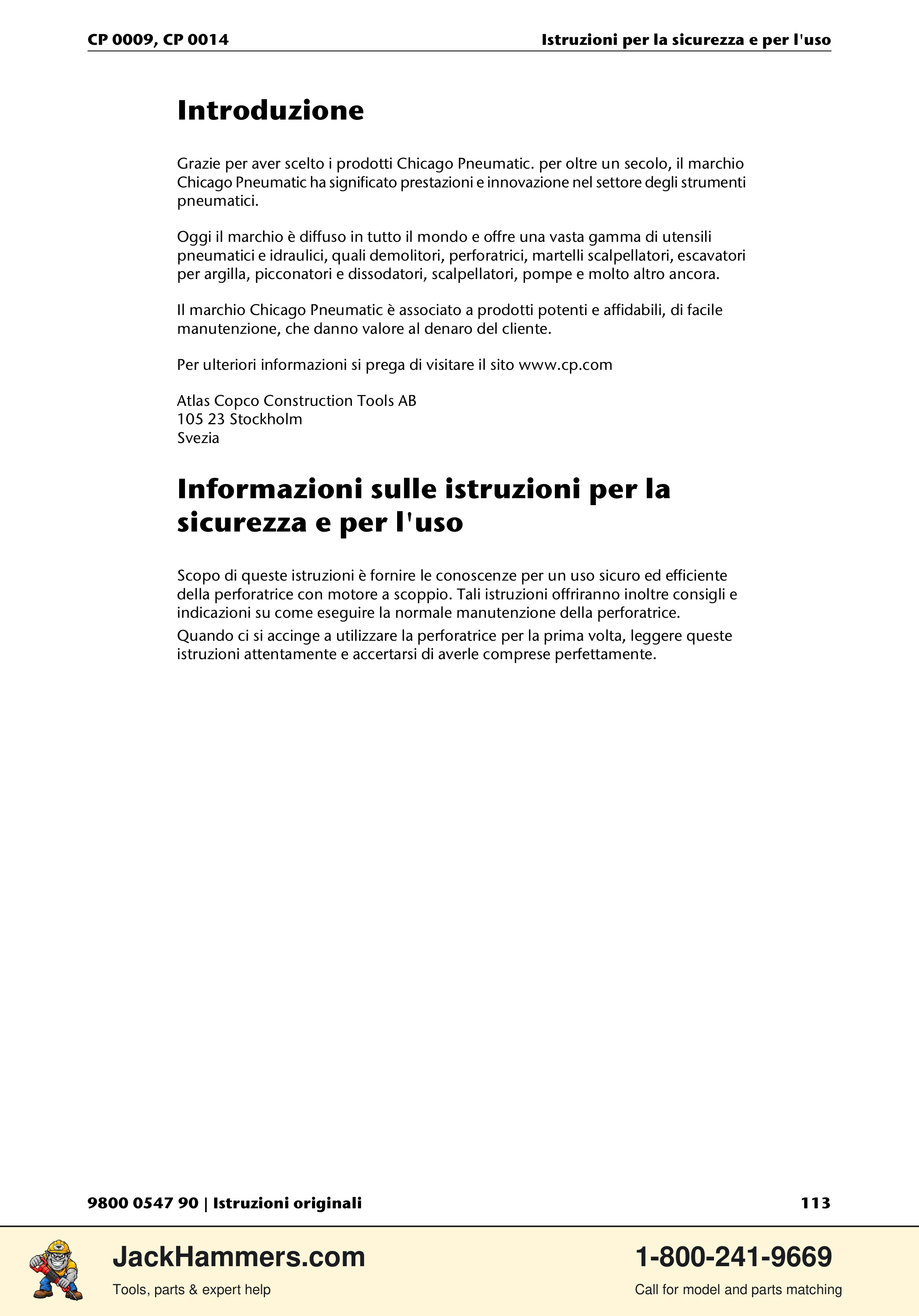 Chicago Pneumatic 0009 Series / 0014 Series PDF page 113 of 260