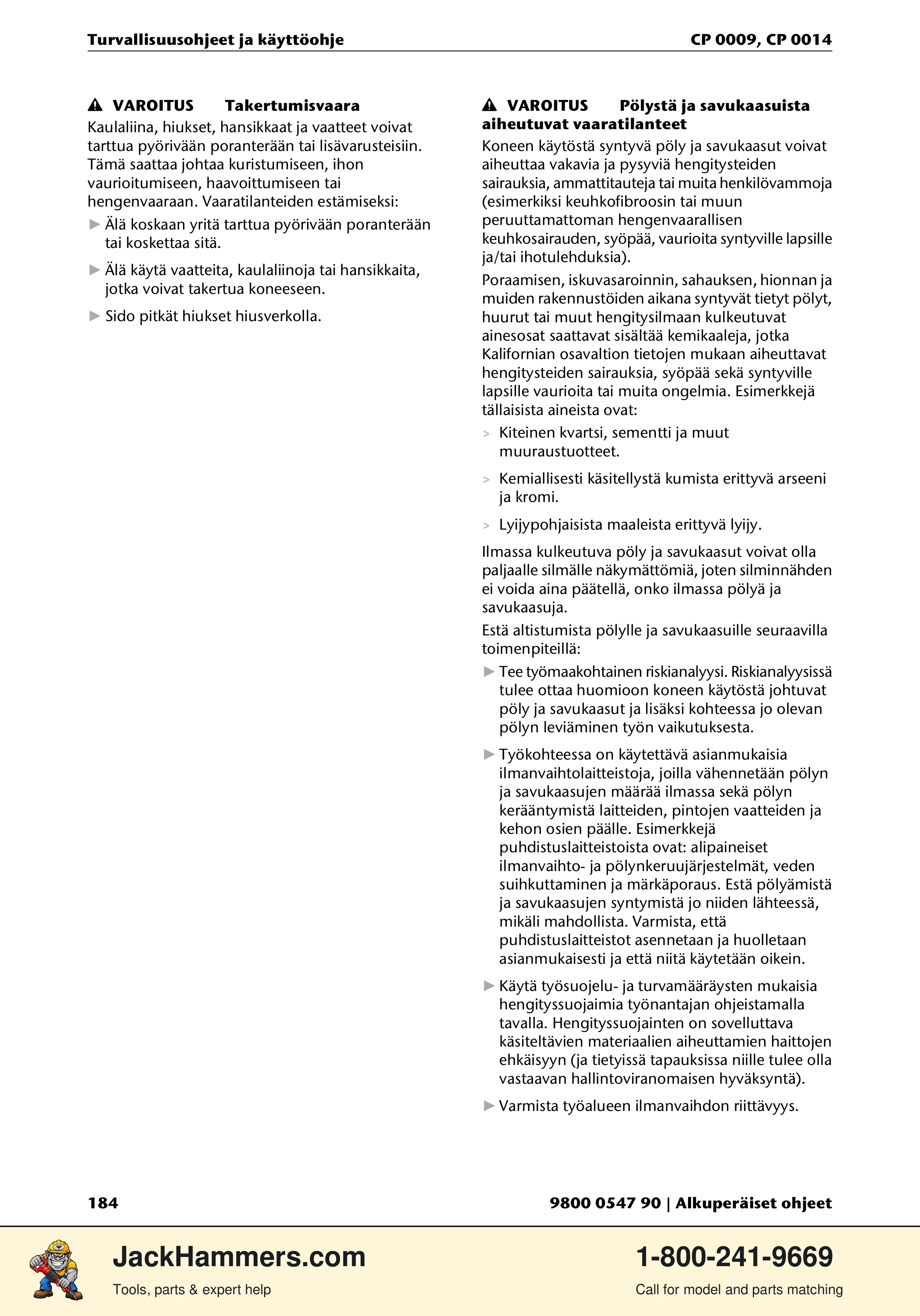 Chicago Pneumatic 0009 Series / 0014 Series PDF page 184 of 260