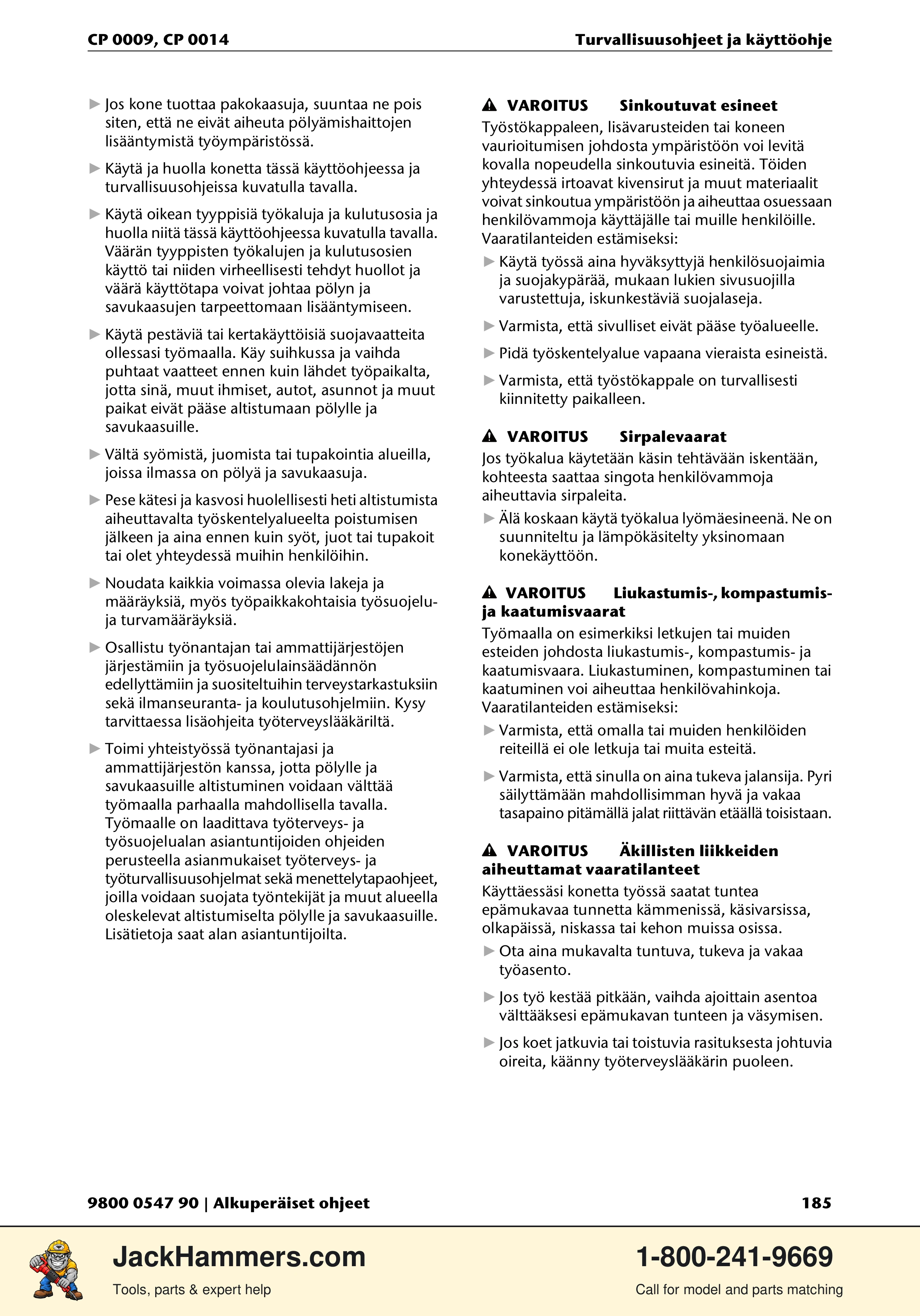 Chicago Pneumatic 0009 Series / 0014 Series PDF page 185 of 260