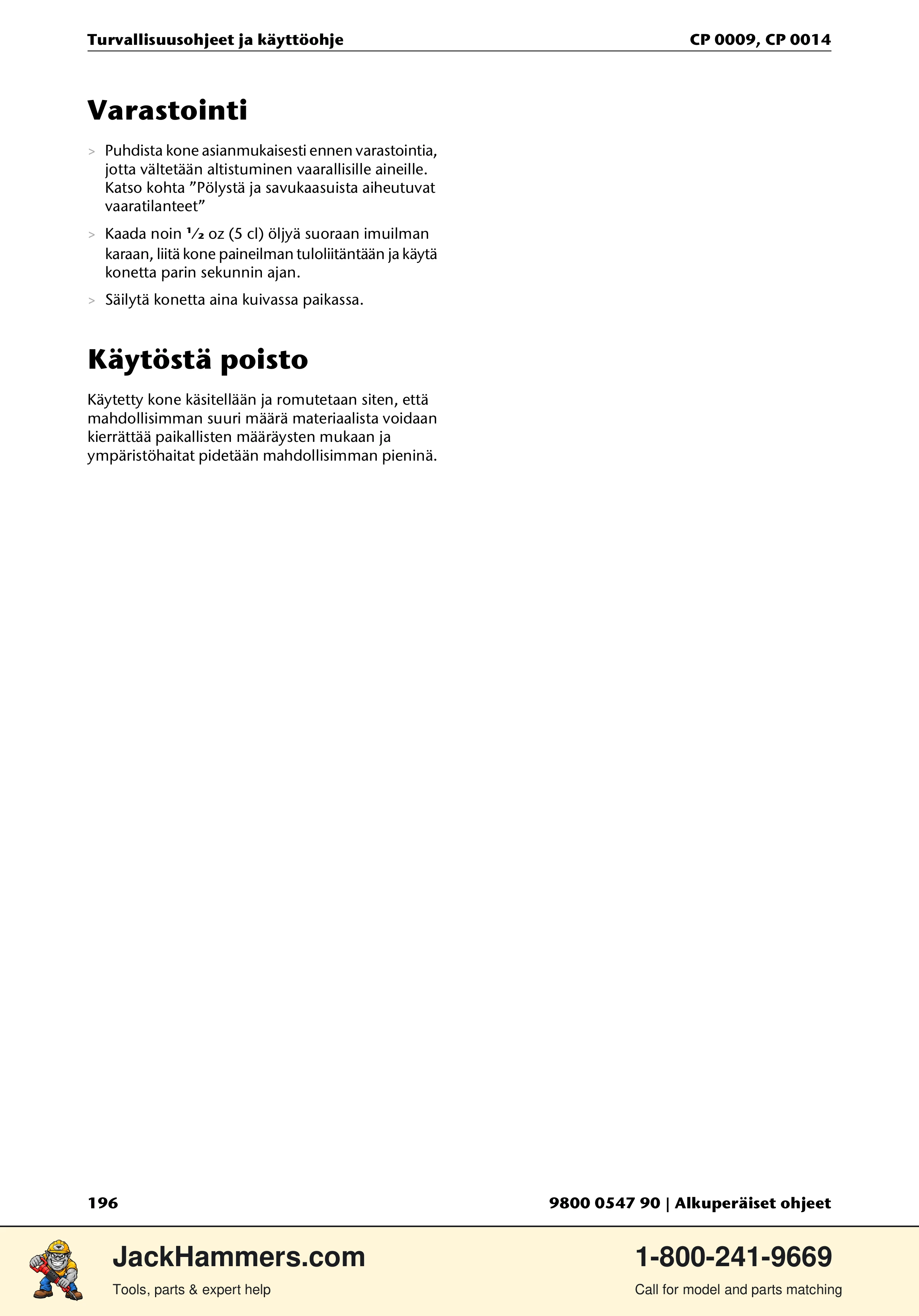 Chicago Pneumatic 0009 Series / 0014 Series PDF page 196 of 260