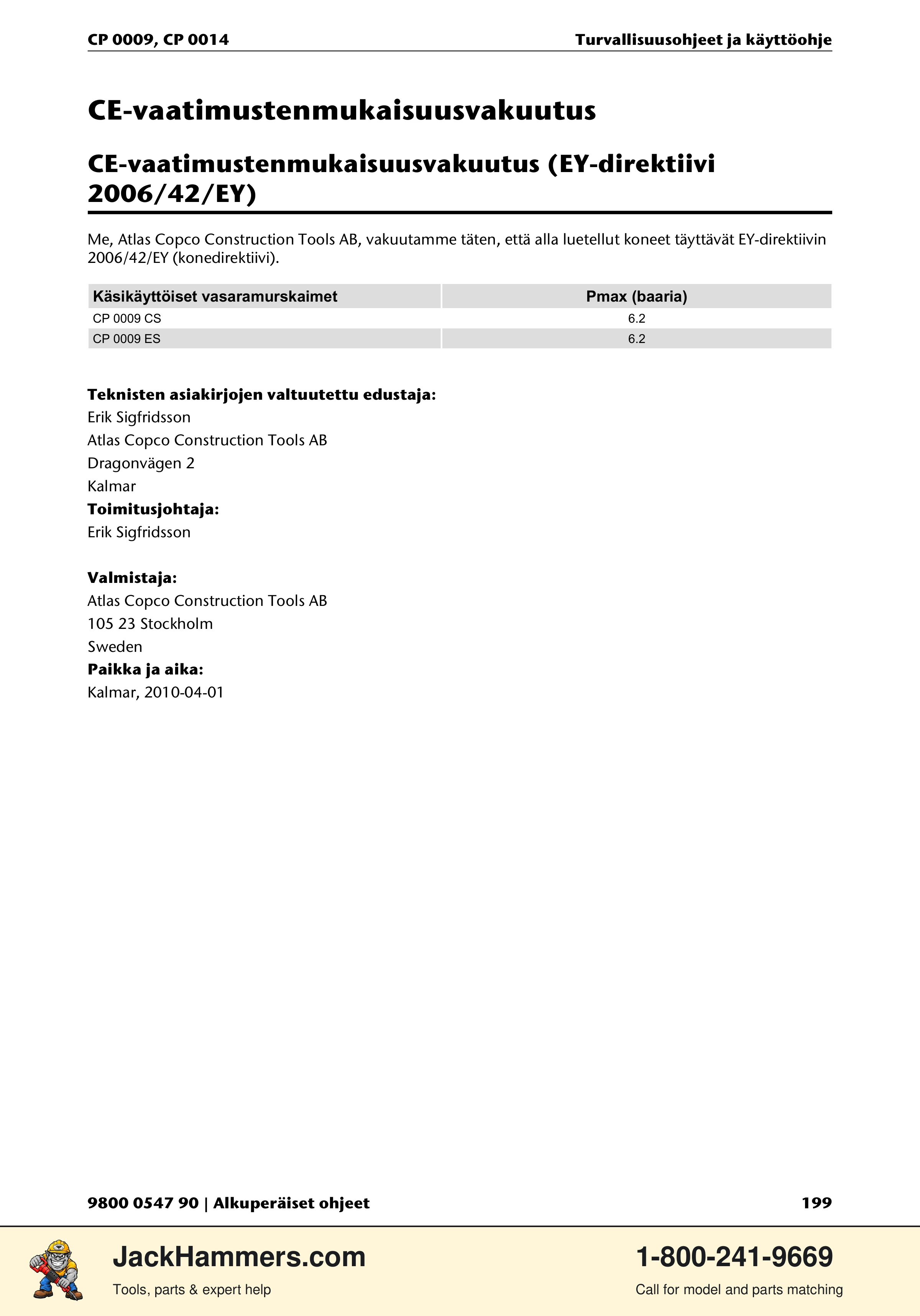 Chicago Pneumatic 0009 Series / 0014 Series PDF page 199 of 260