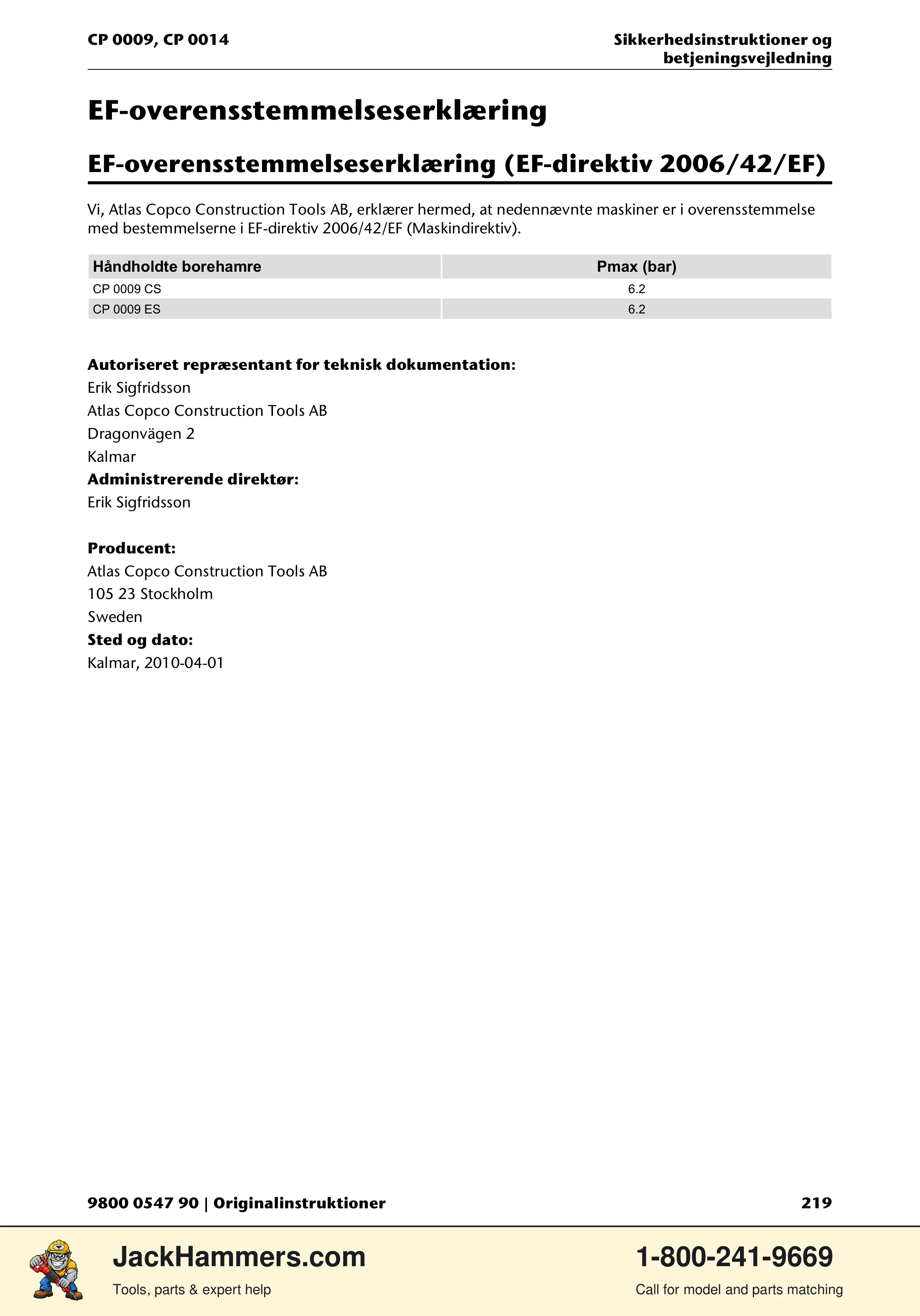 Chicago Pneumatic 0009 Series / 0014 Series PDF page 219 of 260