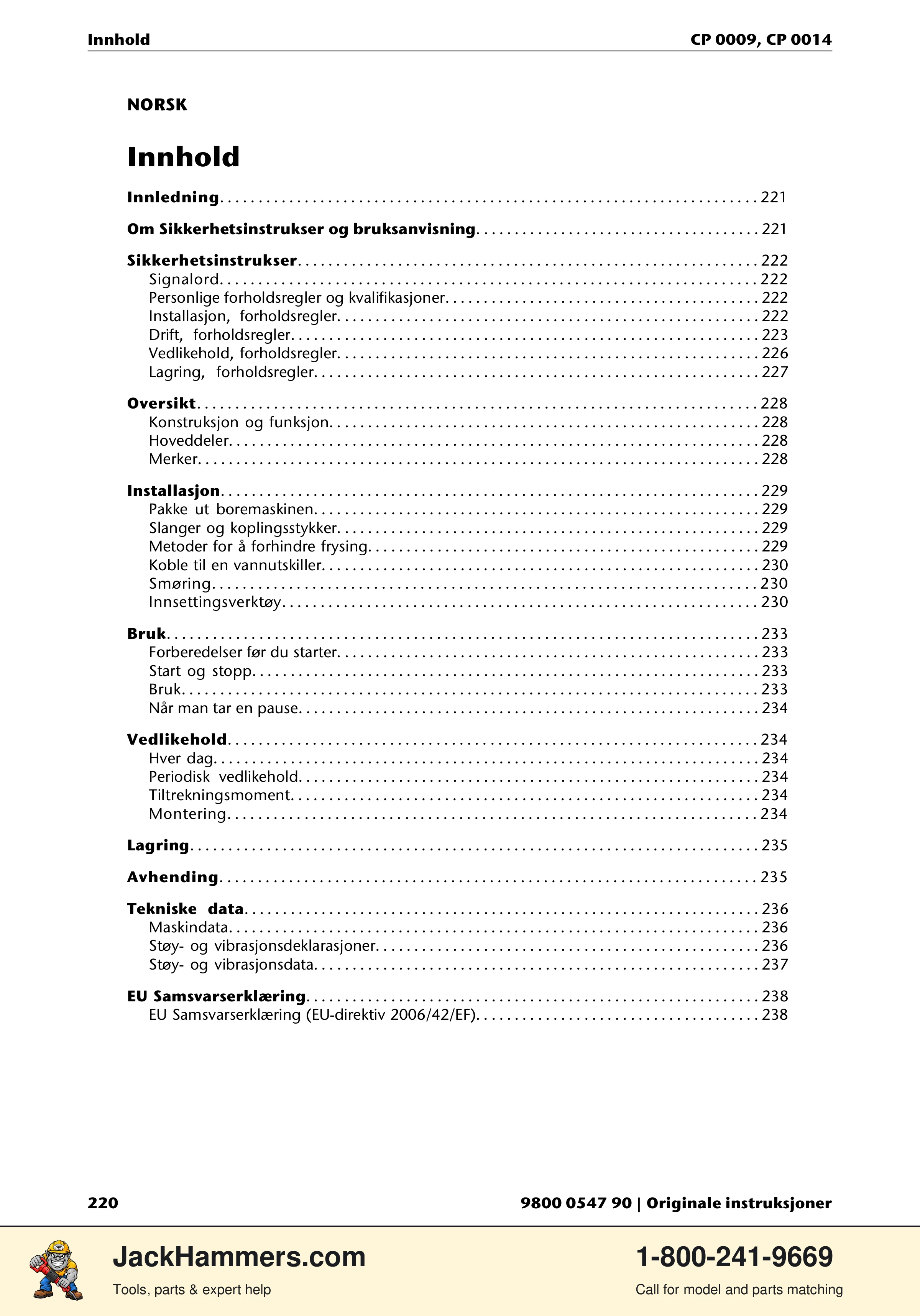 Chicago Pneumatic 0009 Series / 0014 Series PDF page 220 of 260