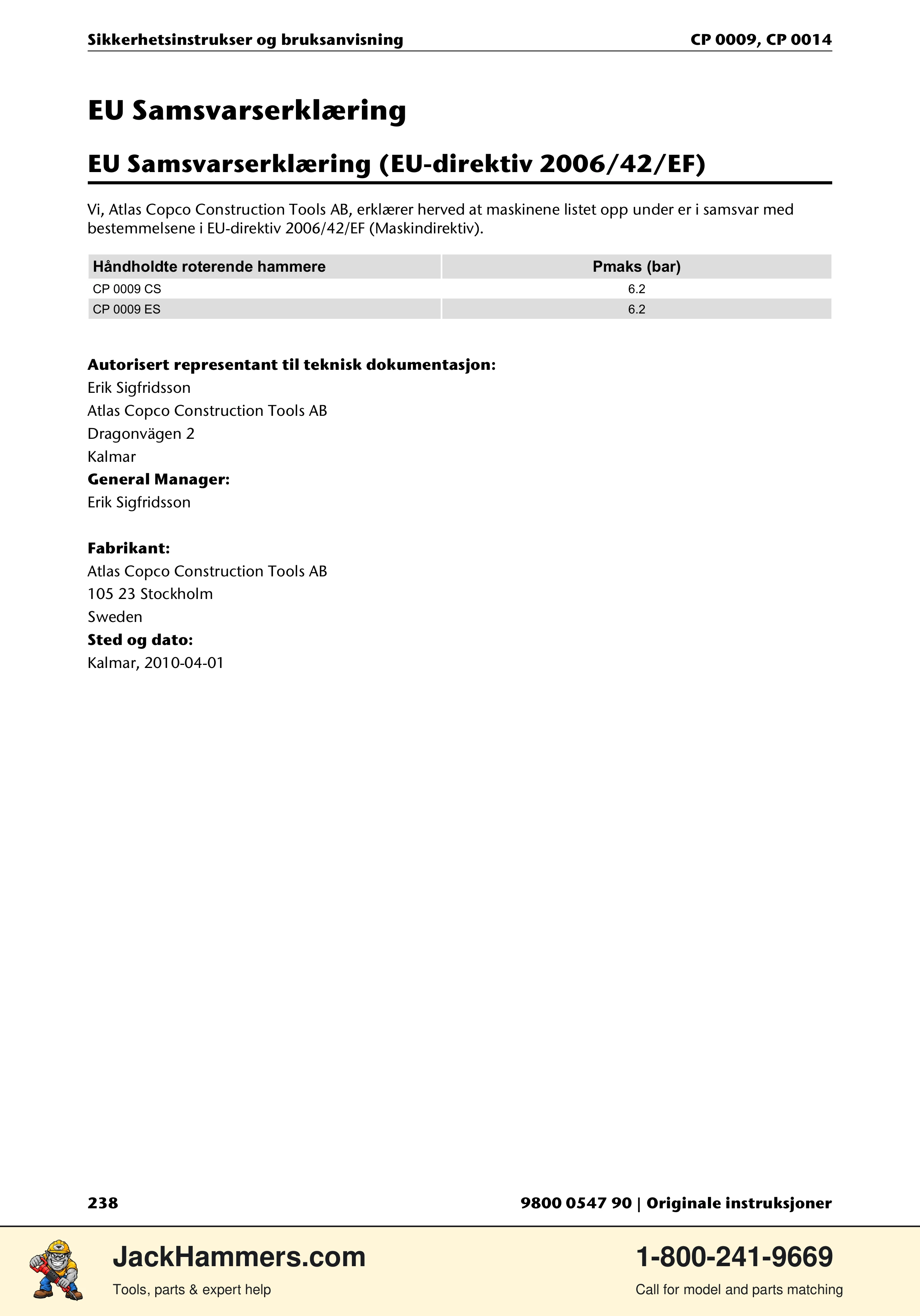 Chicago Pneumatic 0009 Series / 0014 Series PDF page 238 of 260